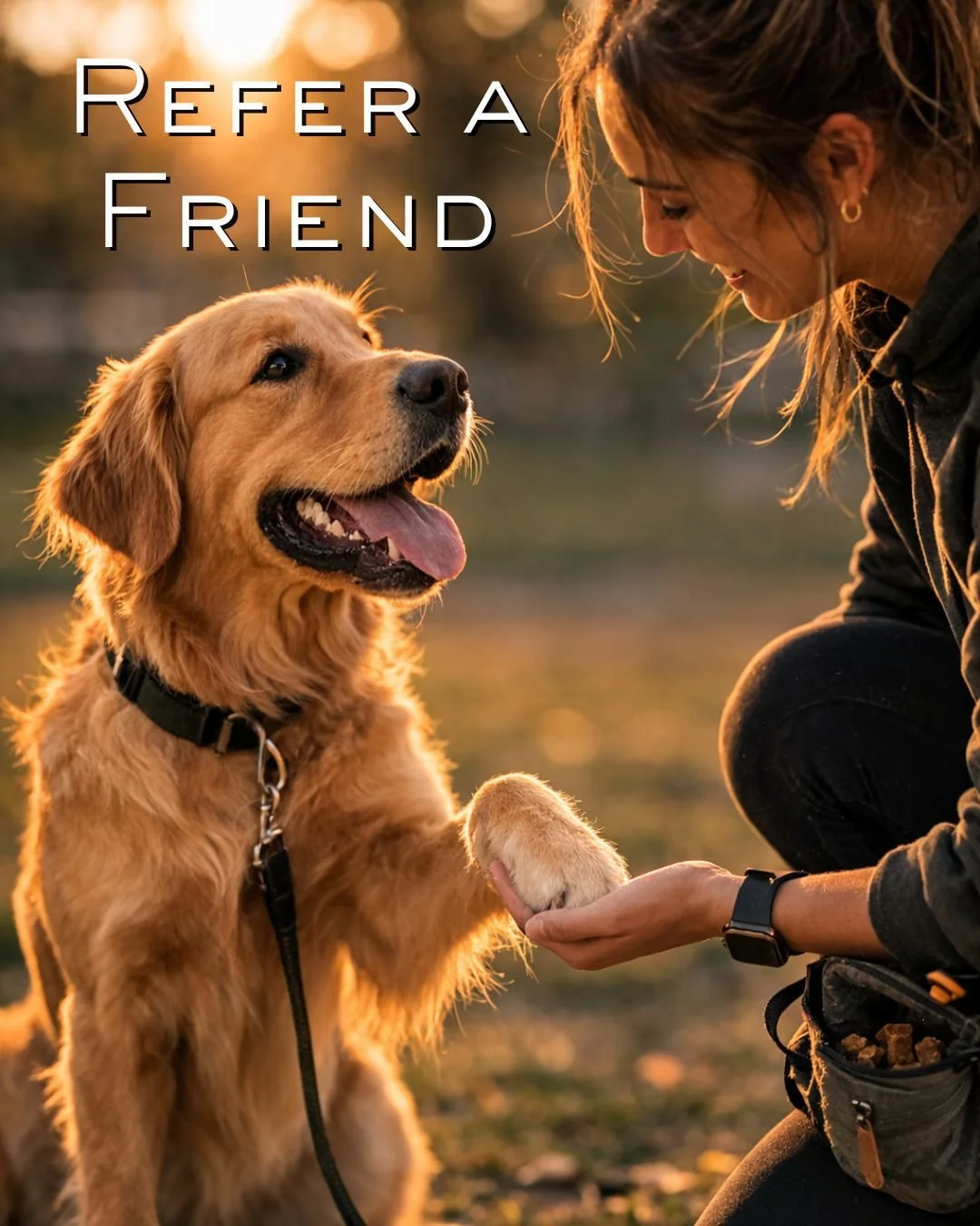 dog trainer and text refer a friend