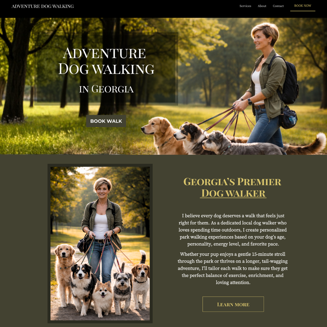dog walker website design by Pixels Unleashed