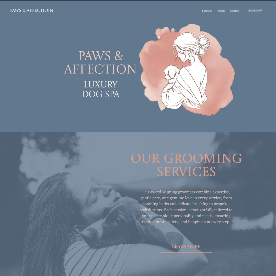 dog salon website design by Pixels Unleashed