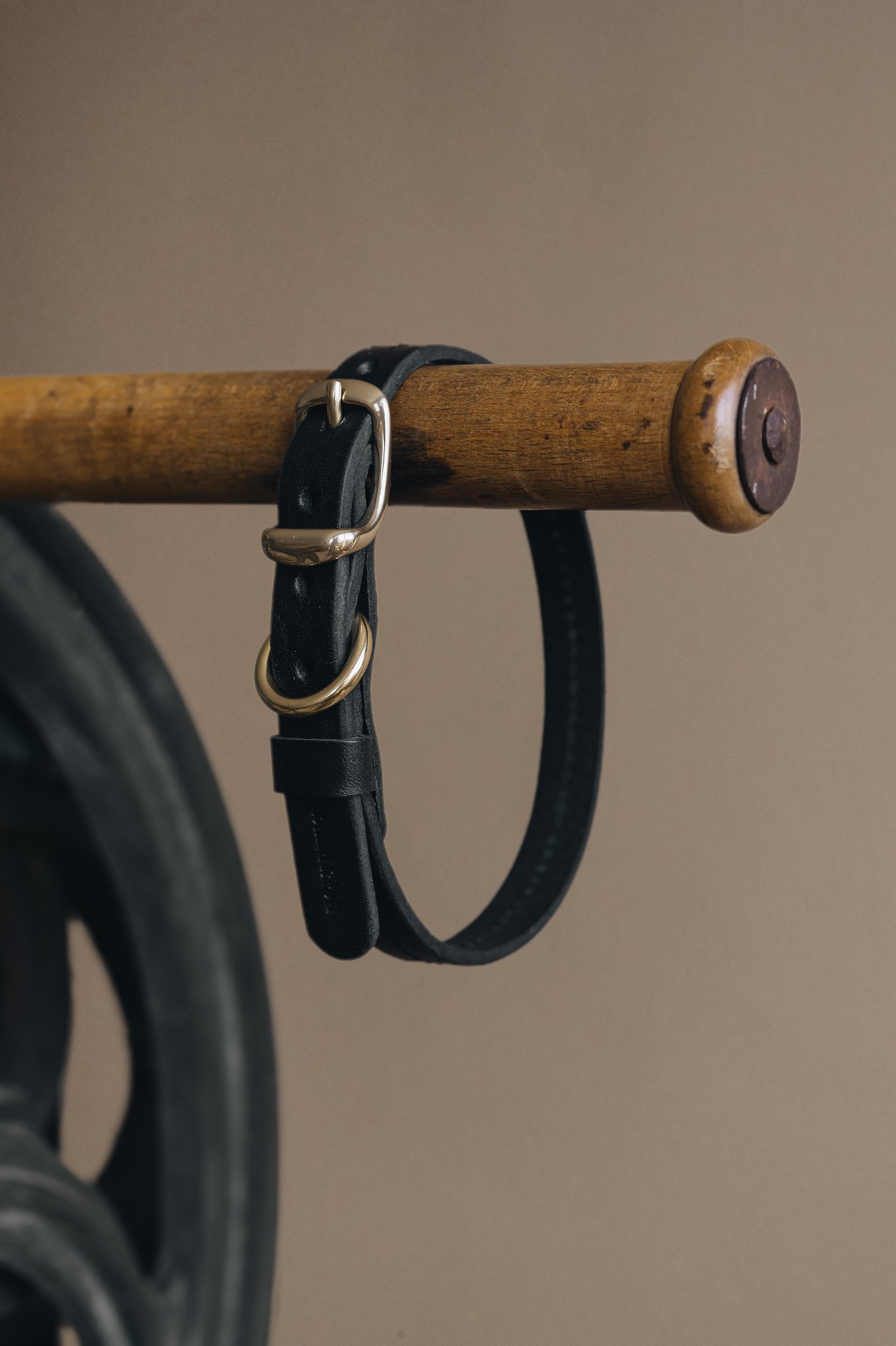 dog collar black leather