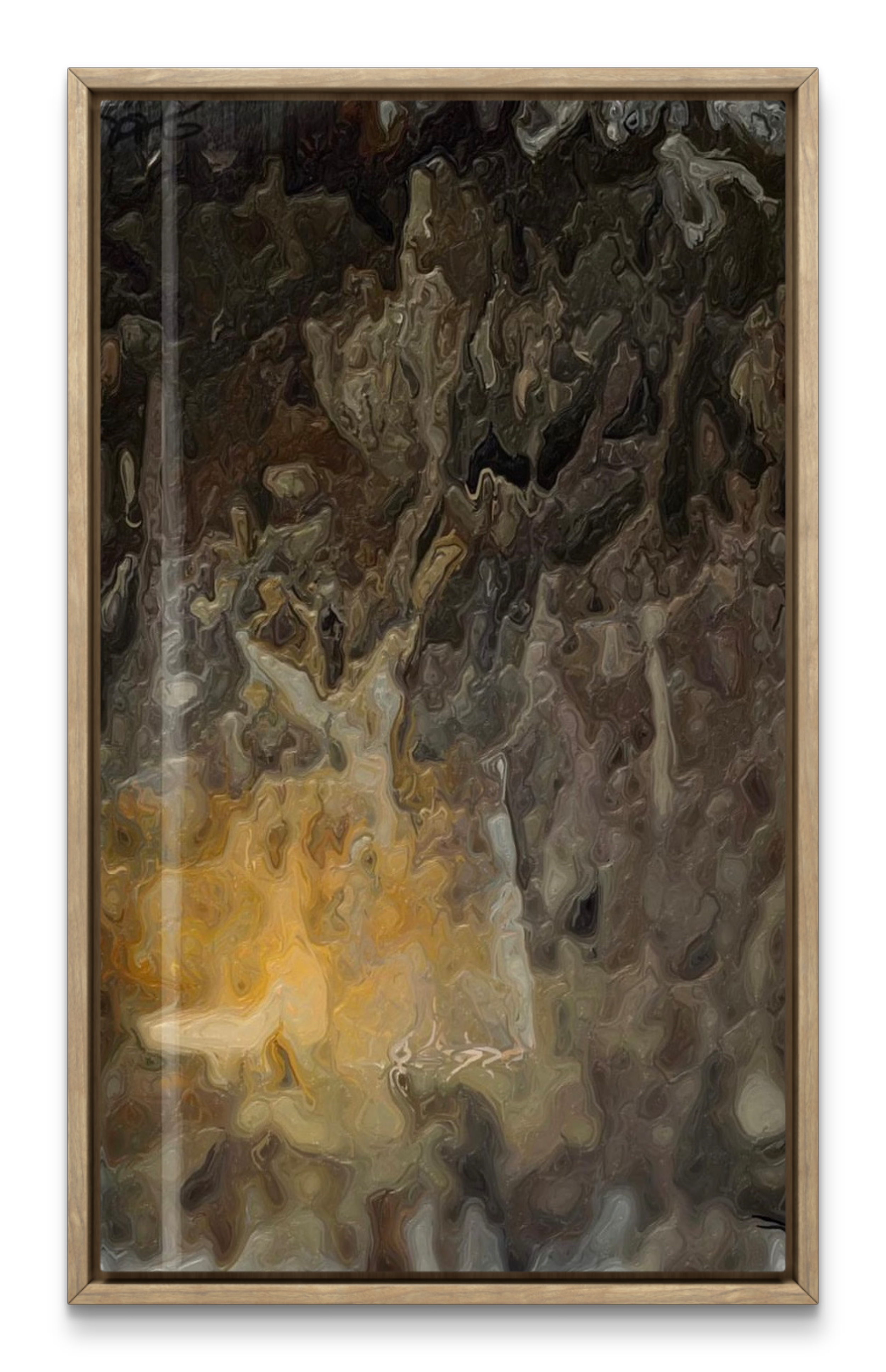 Umber Haze (2023) Mixed Media on Canvas. 28 x 48 x 1. Sold. 