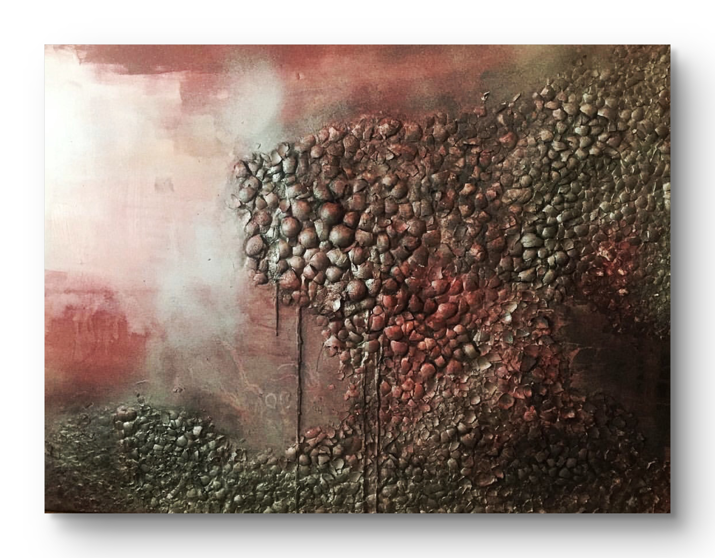 Beginning of End (2018) Mixed Media on Canvas. 36 x 48 x 1.5. Sold. 