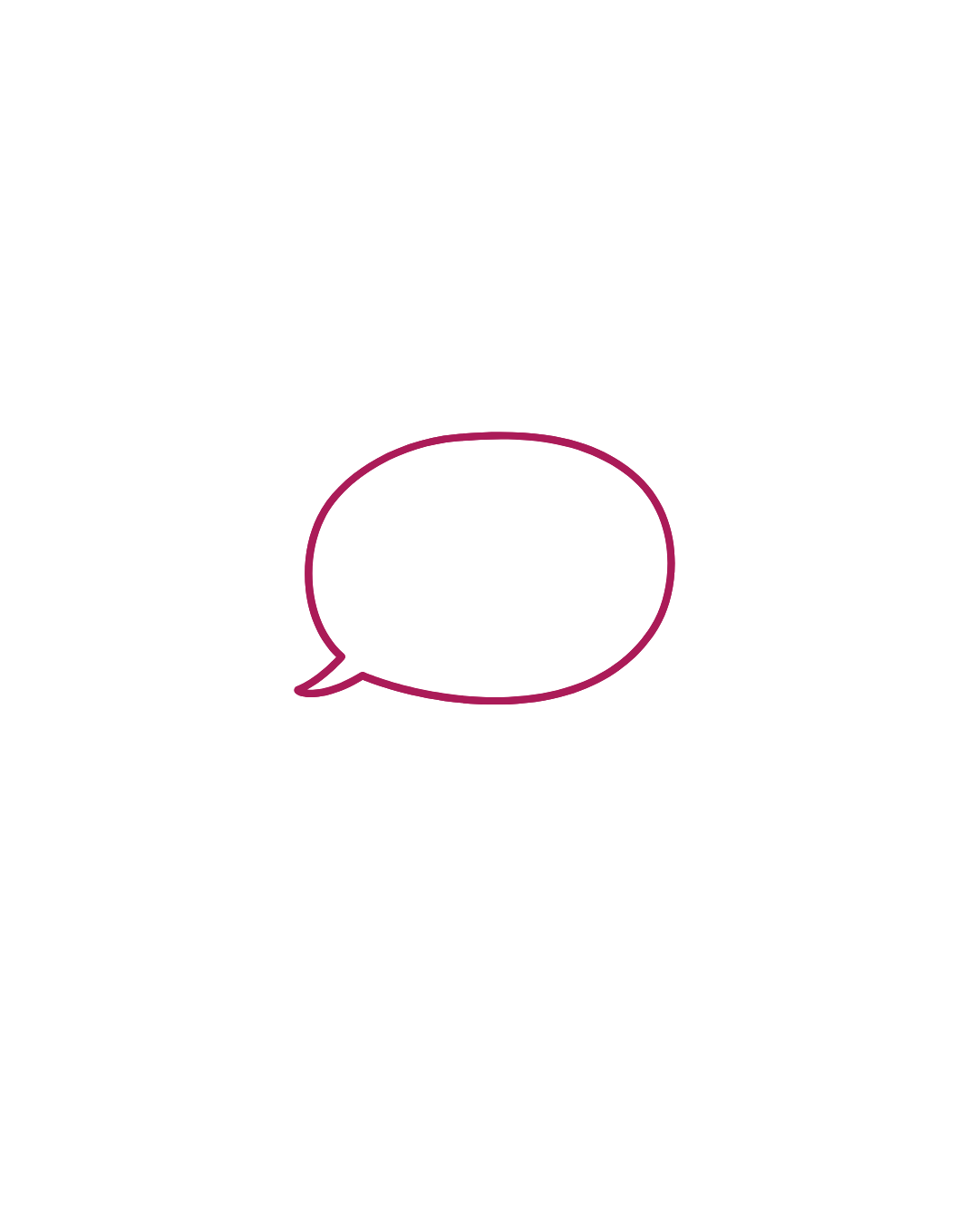 Black silhouette of a person with a speech bubble in the center of the image.