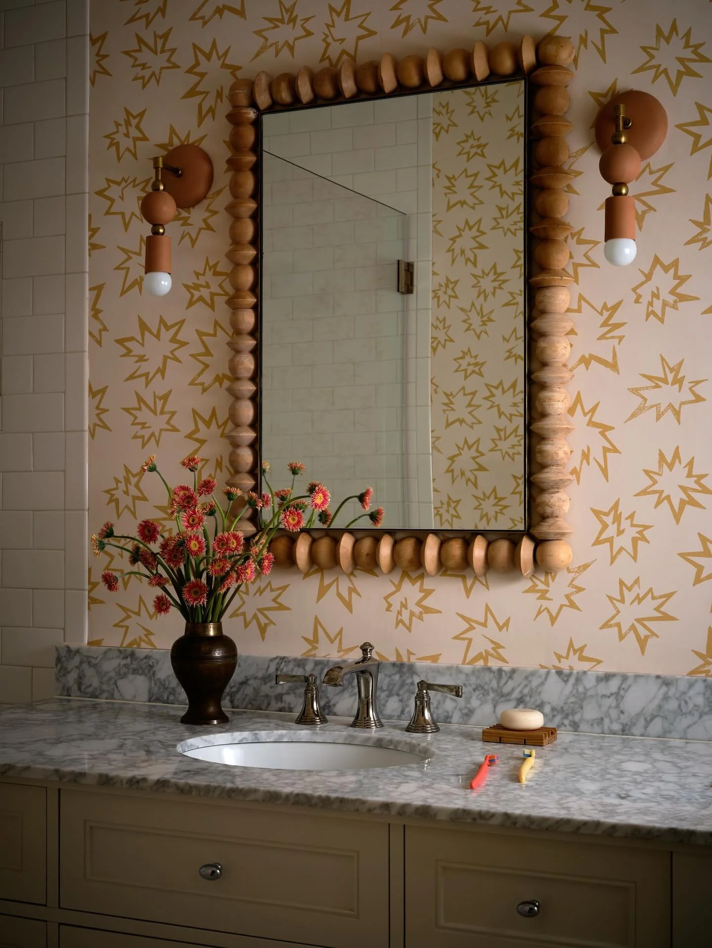 Tiny client, big personality, and a bathroom to match. We wanted this little kinder girl to have a happy spot to brush her teeth in the morning that wouldn&rsquo;t feel childish in a few years. This little lady is spunky so we designed a bathroom tha