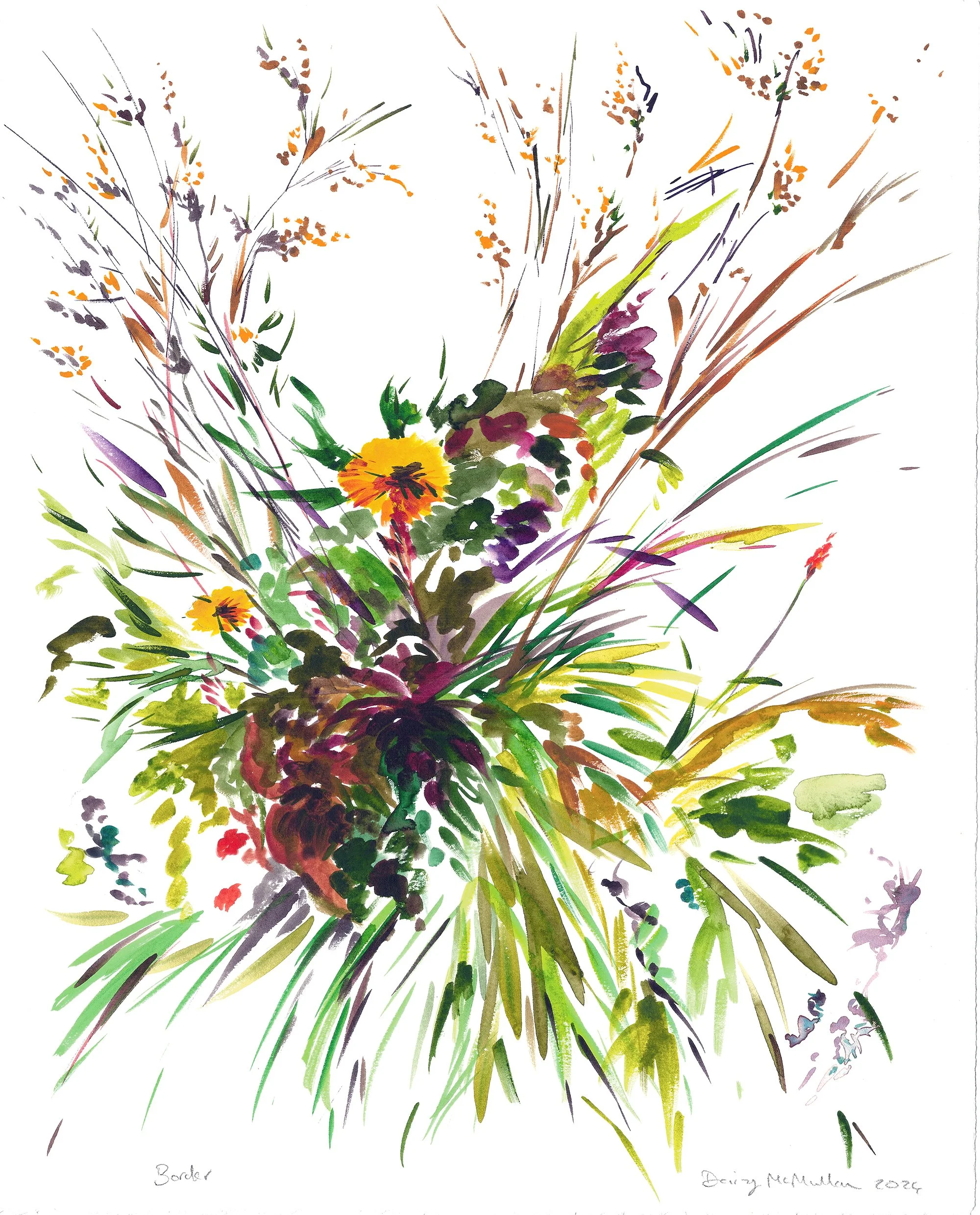 Border, 2024, watercolour on Arches paper, 50 x 40cm
