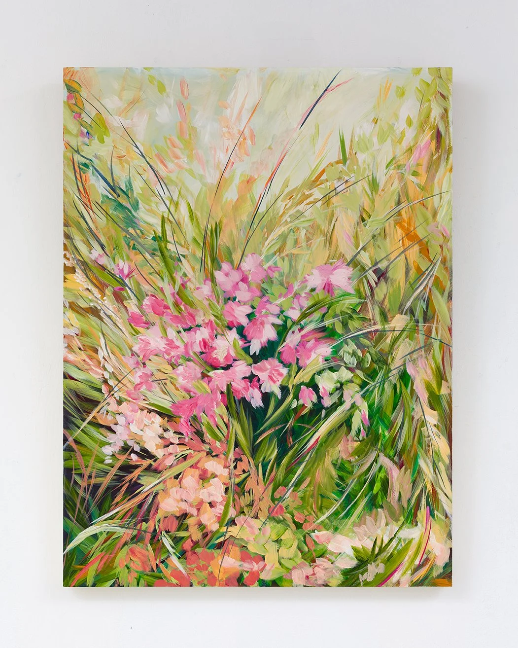 A Flourish at the Last, 2024, acrylic on poplar panel, 60 x 45cm