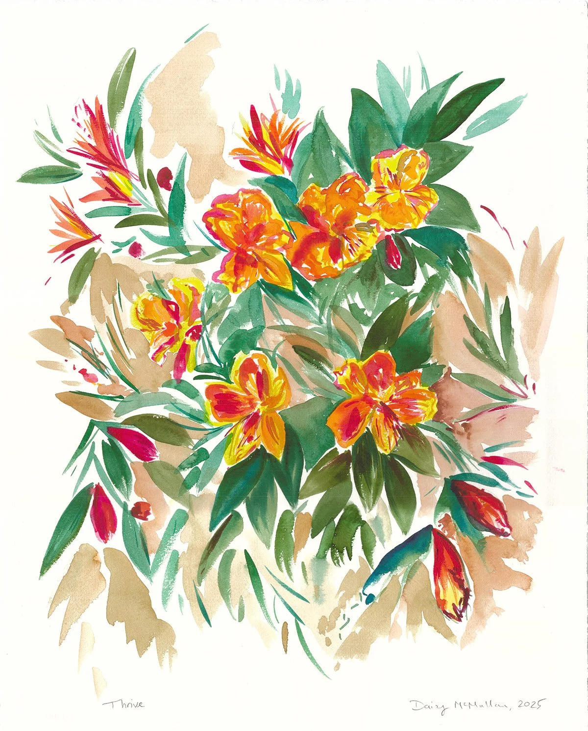 Thrive, 2025, watercolour on Arches paper, 50 x 40cm