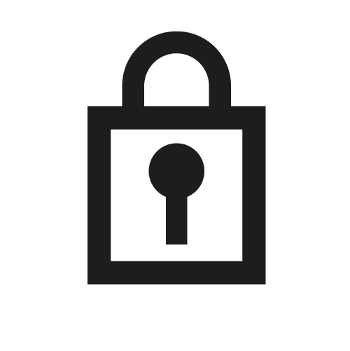 Lås-ikon  i sorte linjer