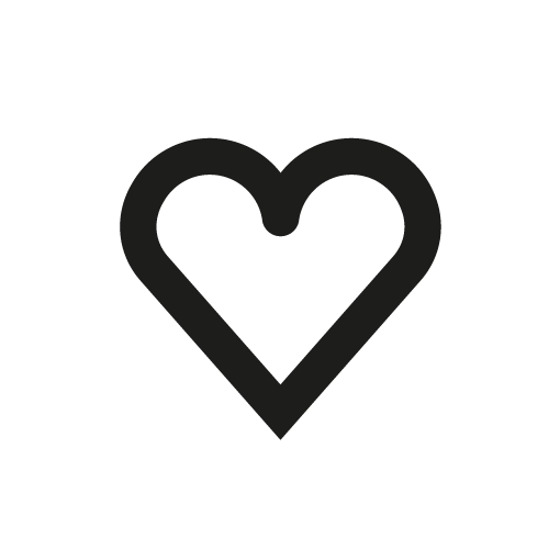 Hjerte-ikon i sorte linjer