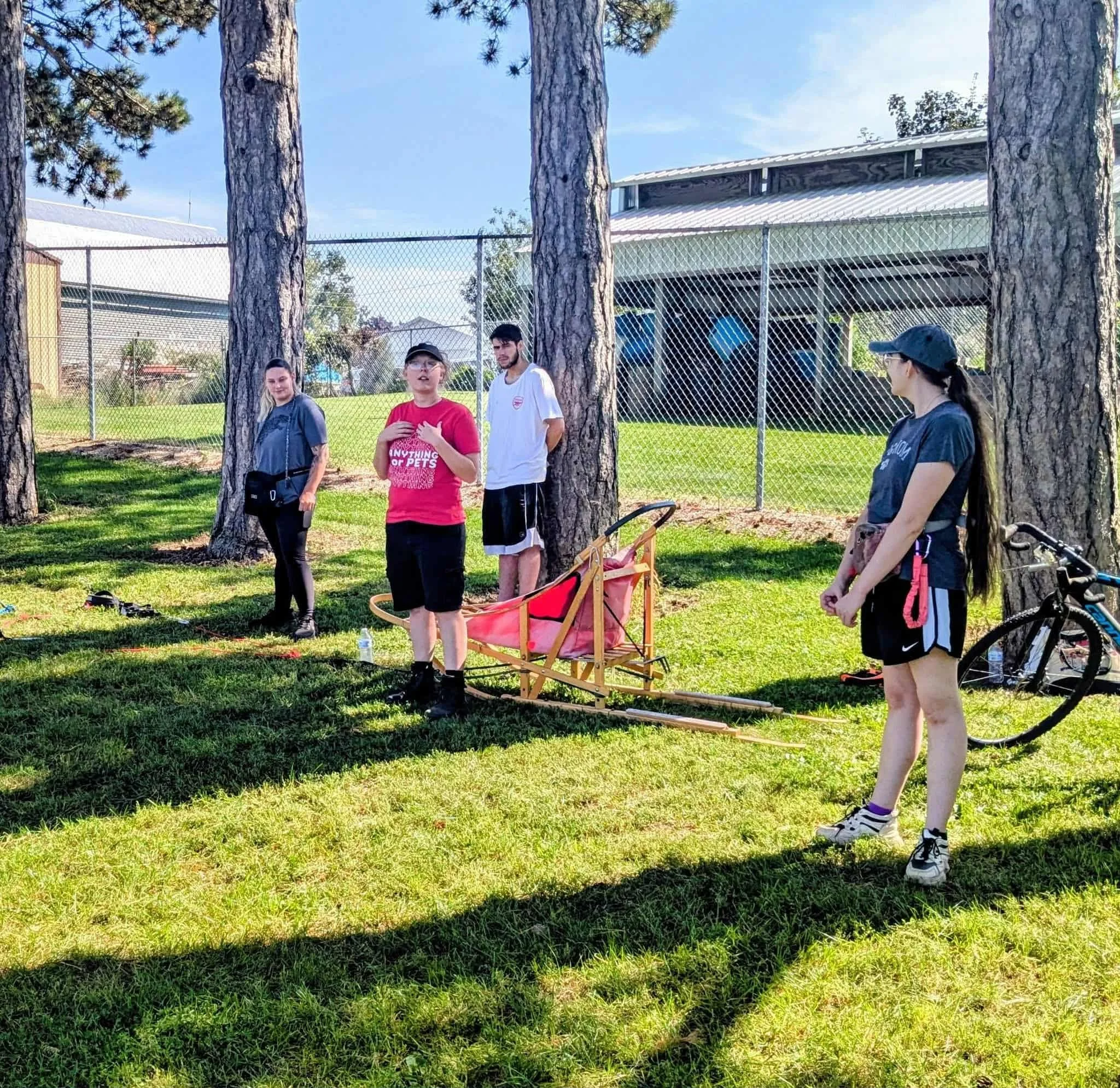 Moderators talking at the first event coulee k9's dog powered sports event 2.jpg