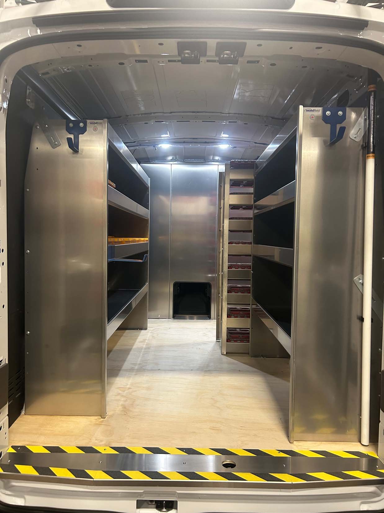 Aluminum Shelving, Custom Commercial Van Equipment | MAVEN Fleet