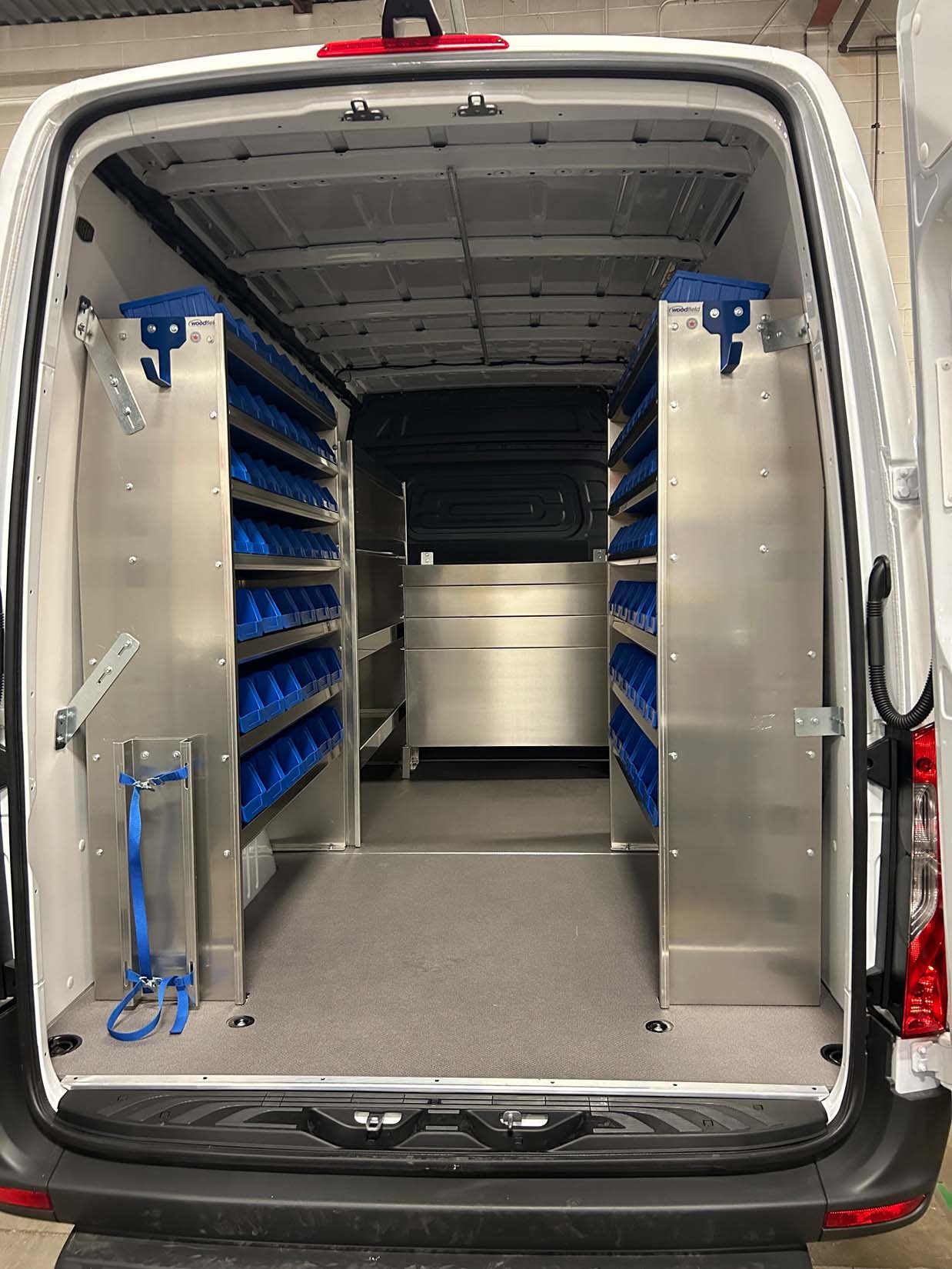 Aluminum Shelving, Custom Commercial Van Equipment | MAVEN Fleet