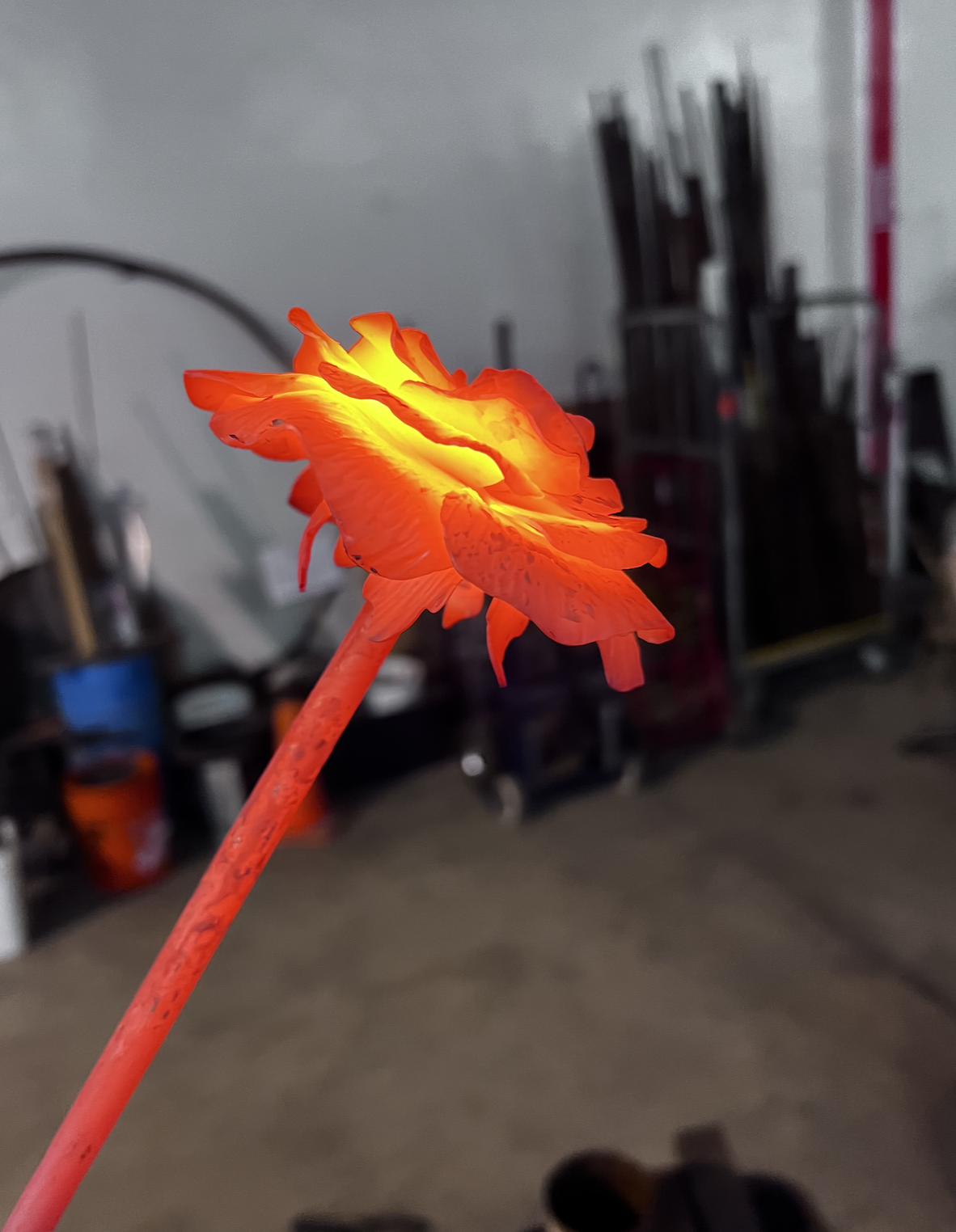 Rose just after being taken out of the forge.
