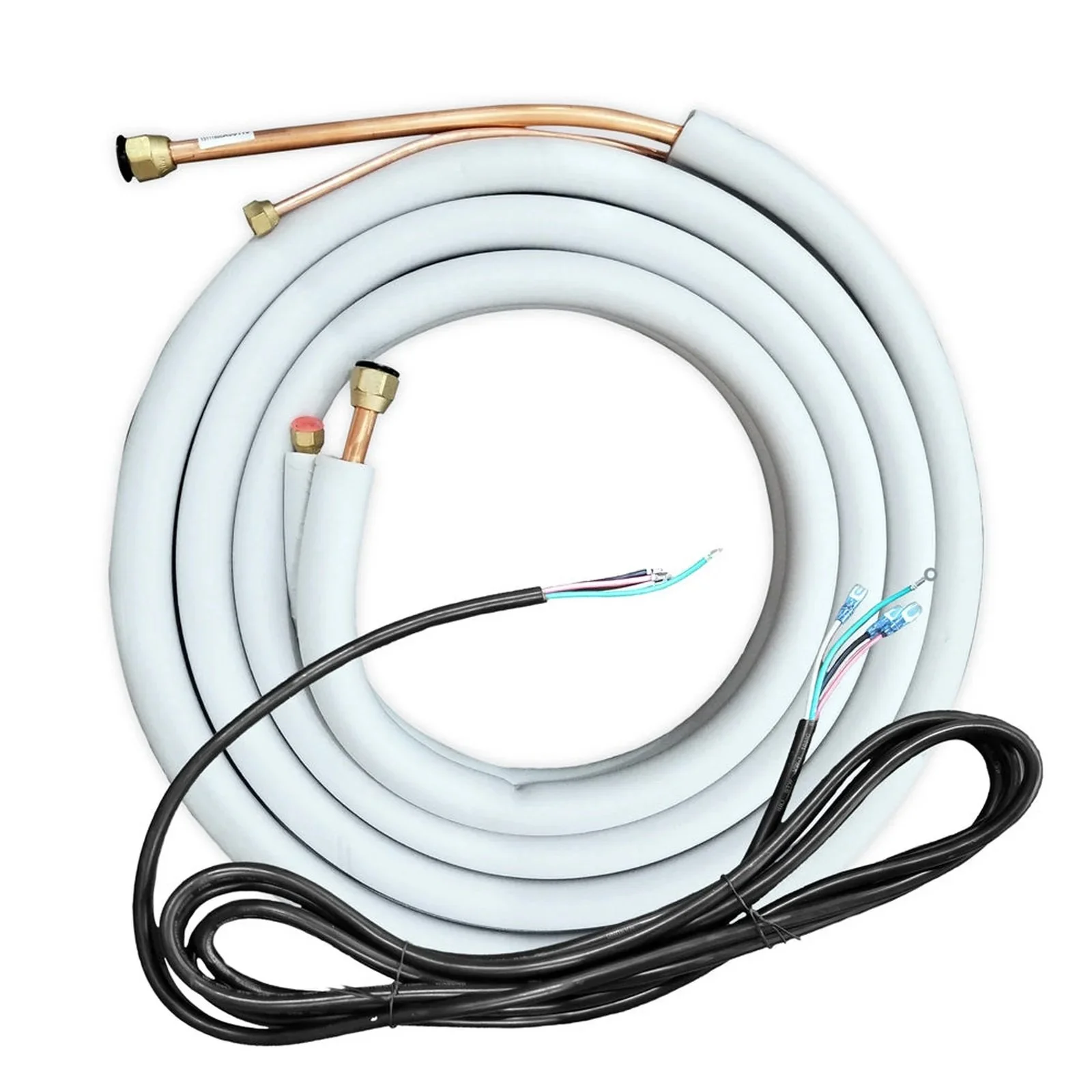 mini split insulated copper refrigerant line set with control wiring for HVAC installation