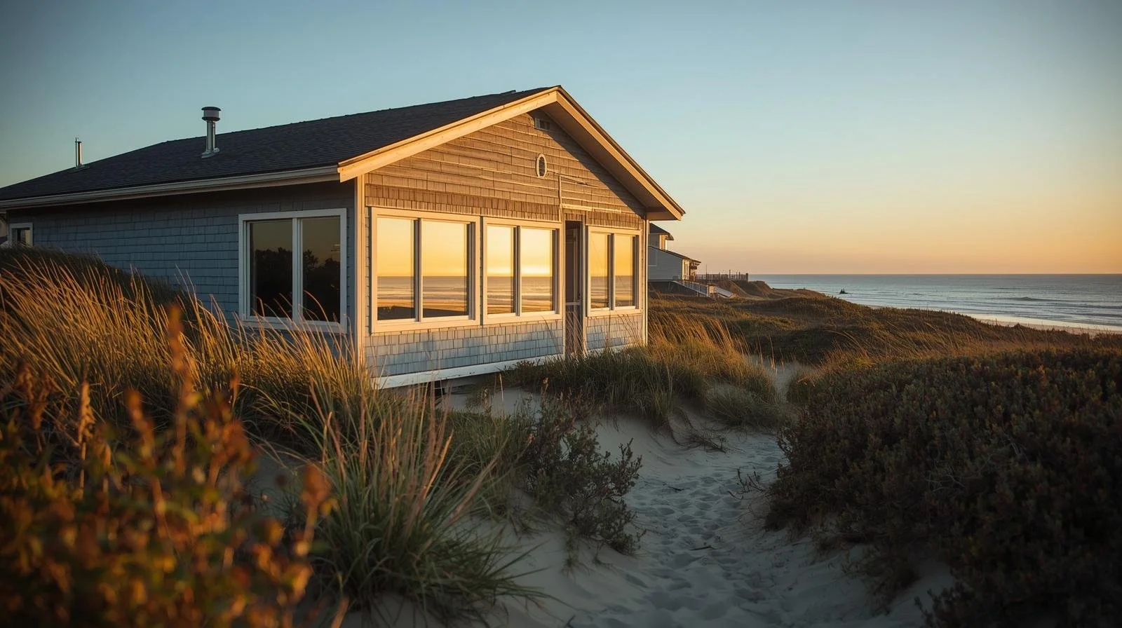 coastal California beach home in Orange County ideal for energy-efficient heat pump installation