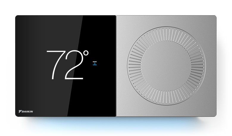 Daikin One smart thermostat displaying 72 degrees for home HVAC temperature control