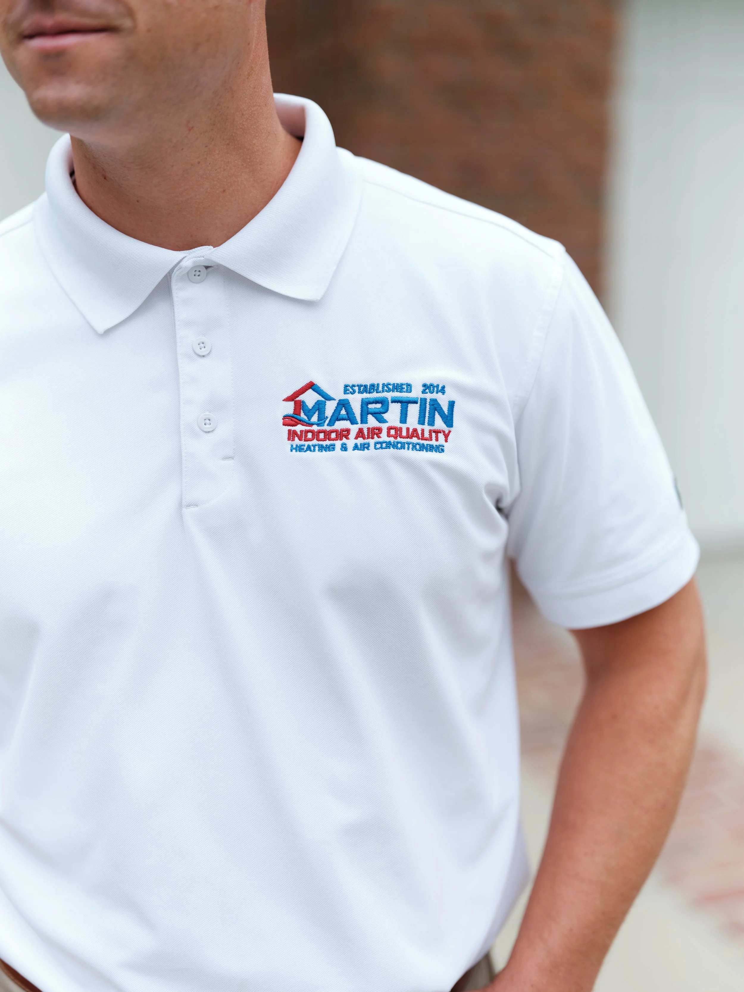 J Martin Indoor Air Quality technician assisting with HVAC replacement services in Yorba Linda