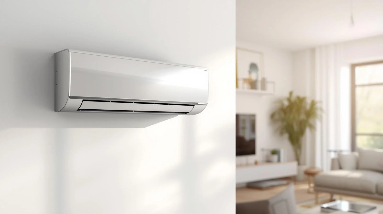 modern wall-mounted heat pump system in Orange County home providing energy-efficient heating and cooling