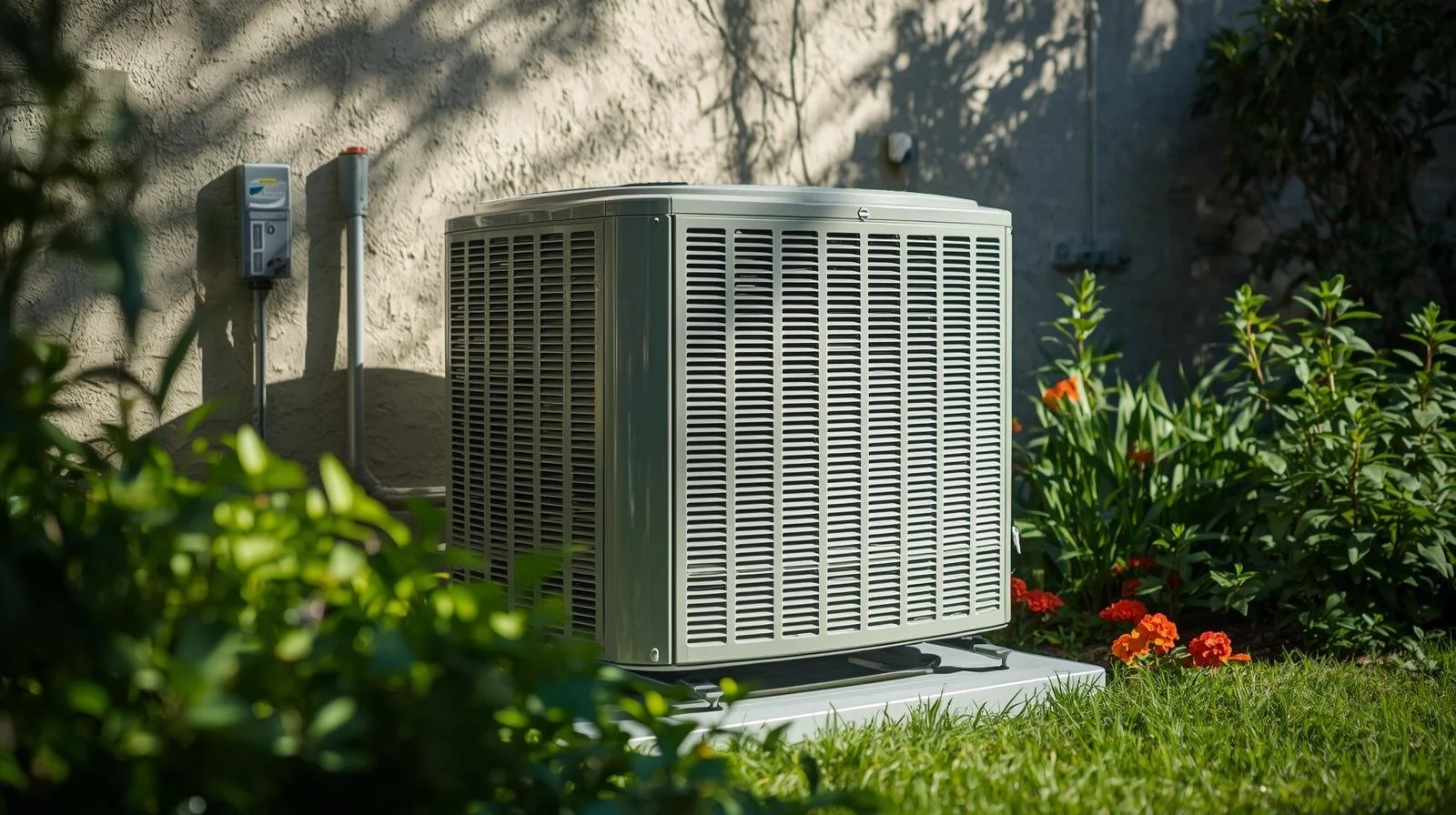 clean, well-maintained outdoor HVAC unit with clear airflow showing benefits of regular maintenance