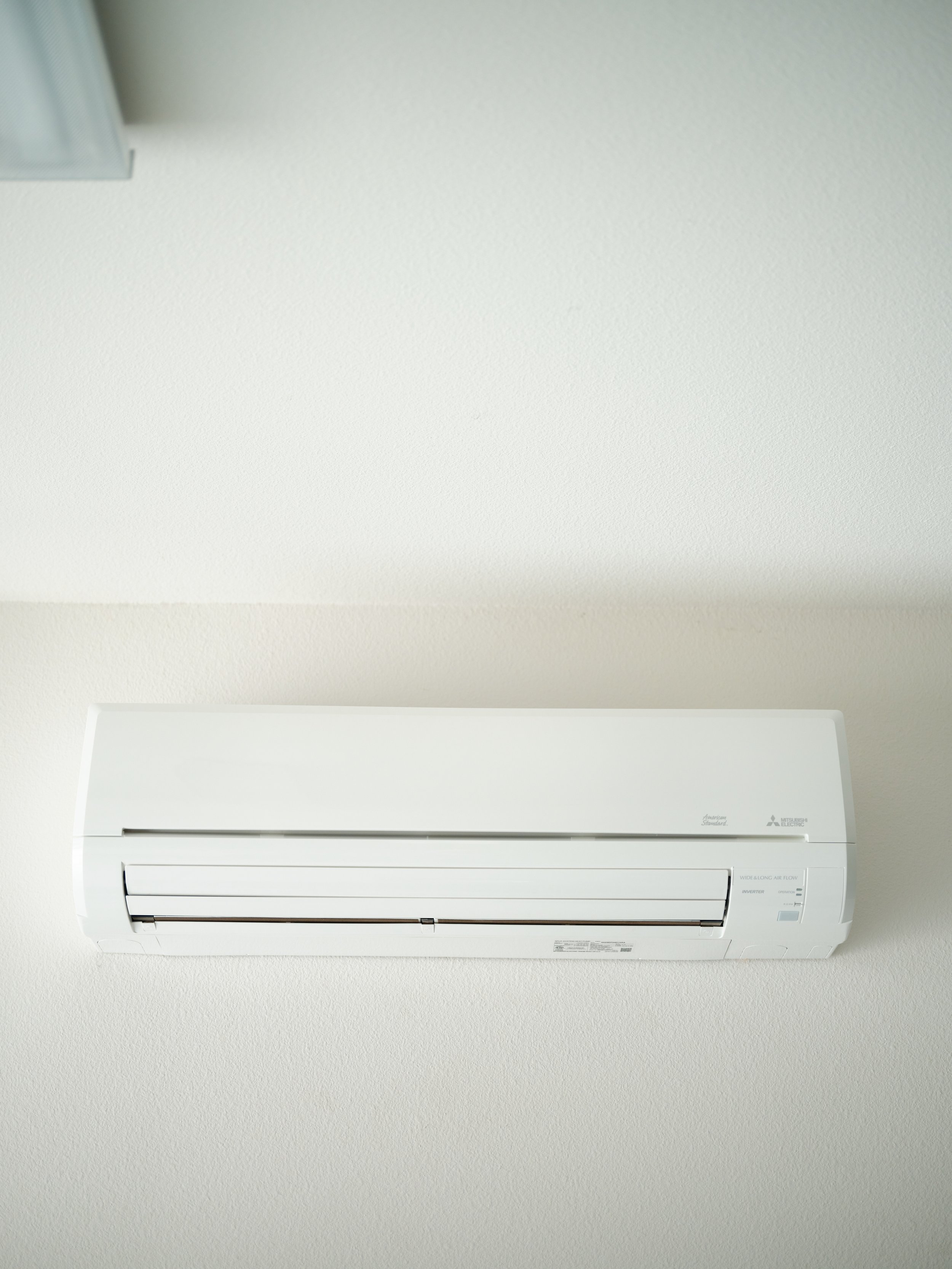 Mitsubishi wall-mounted ductless mini-split installed in an Orange County home by J Martin Indoor Air Quality