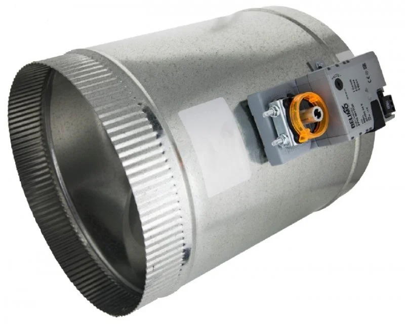 Motorized HVAC duct damper used for zoning airflow control in Anaheim Hills homes