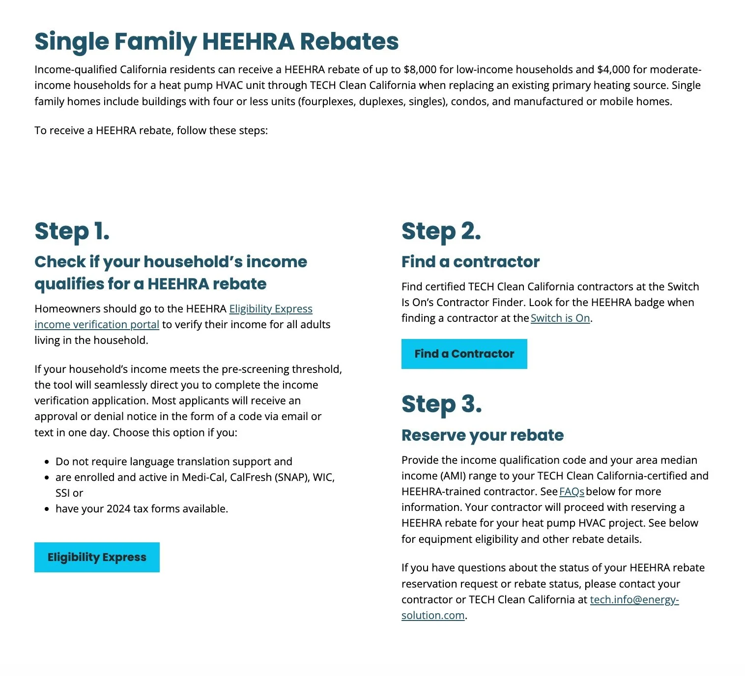 California HEEHRA rebate application and federal tax credit forms for heat pump installation 2026