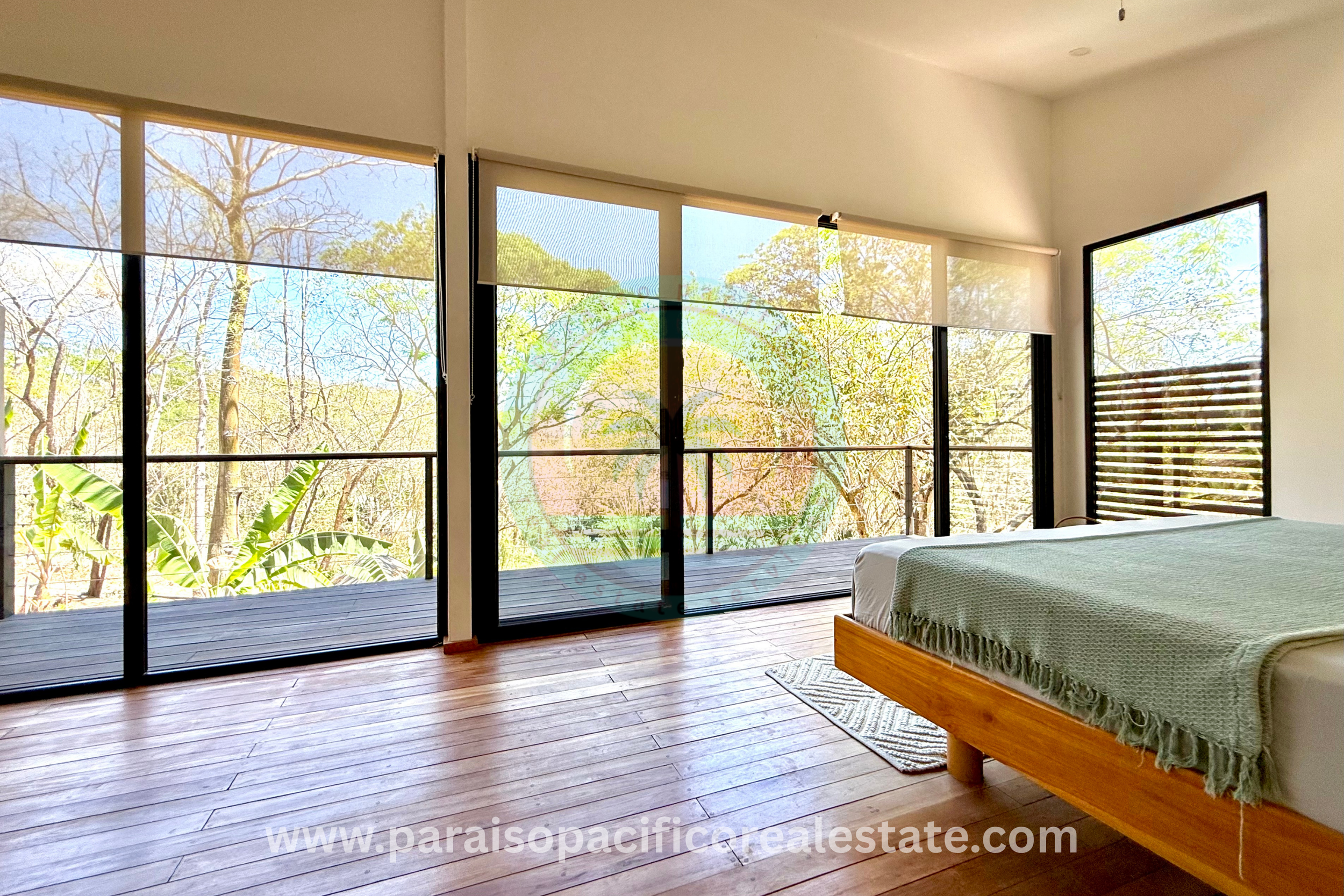 Bedroom one with view at Buddha House Organos near the beach in Costa Rica