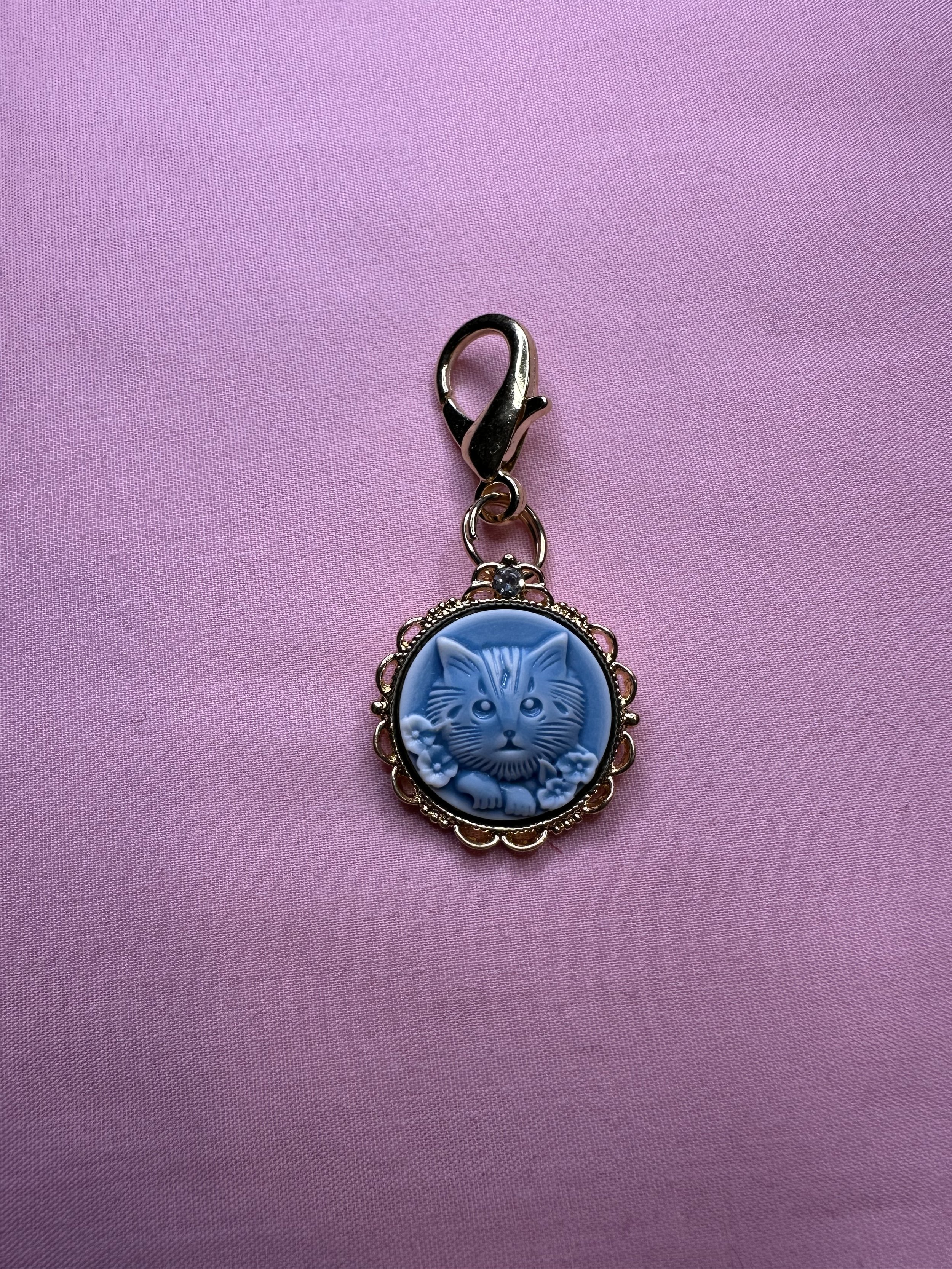 Blue Cat Crochet Marker