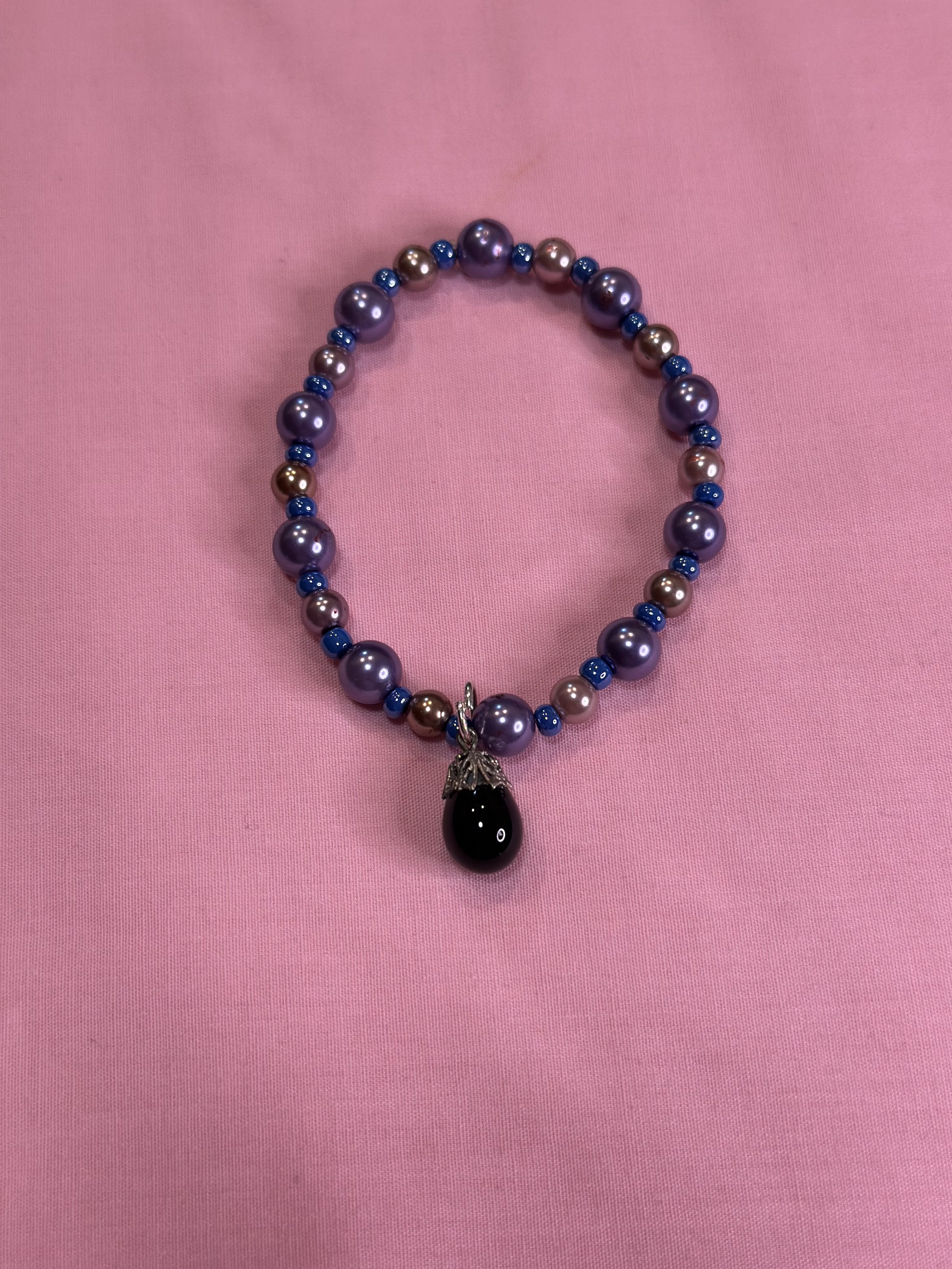 Purple and Black Pearl Bracelet