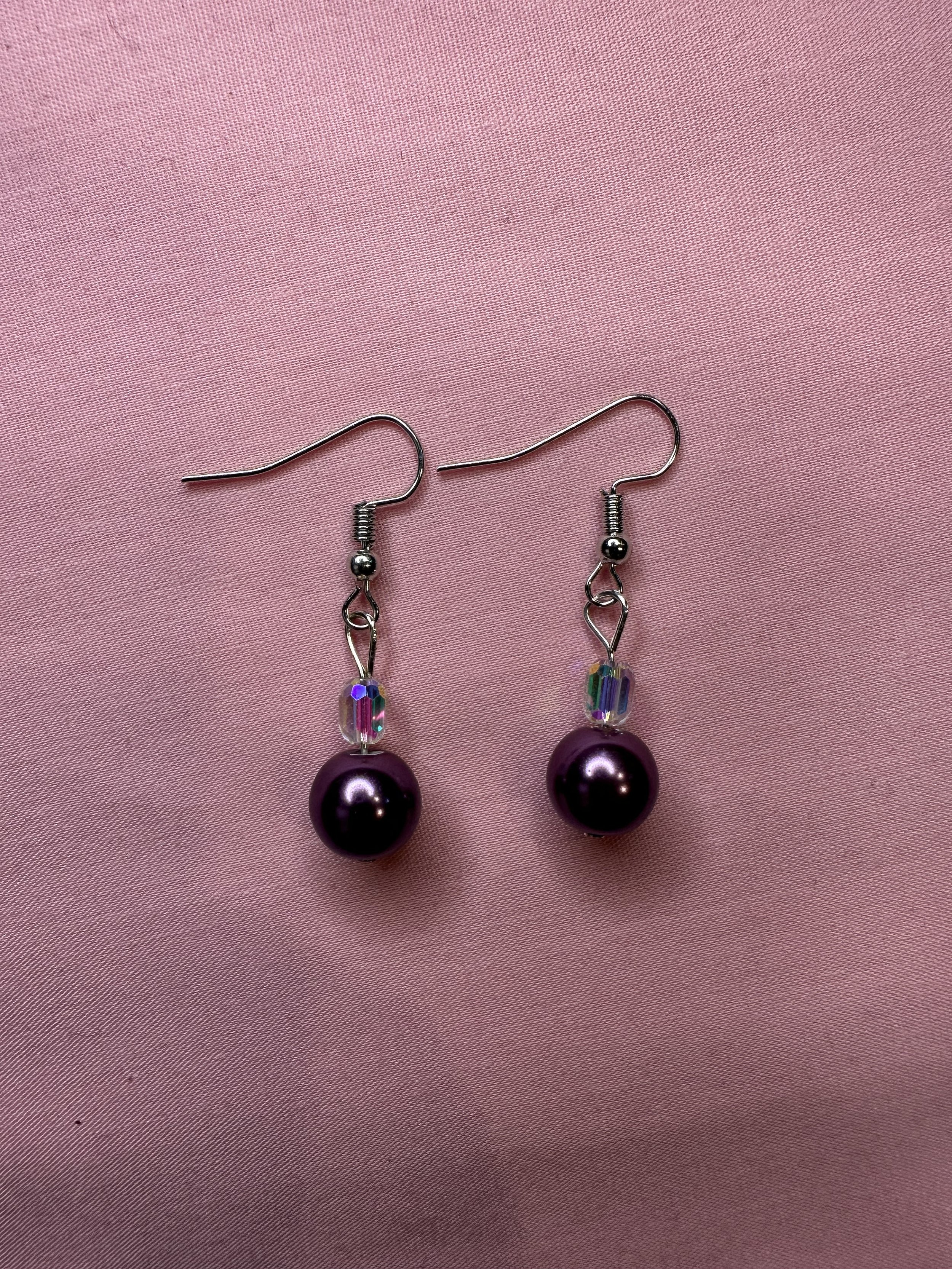 Purple Pearl Earrings