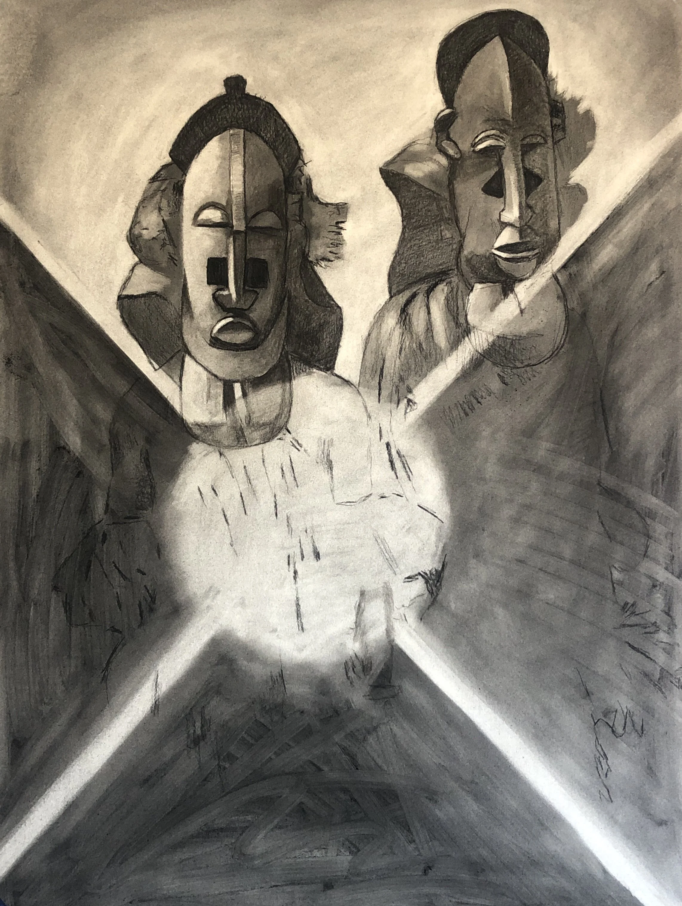 The Star of Deep Beginnings — Charcoal Drawing