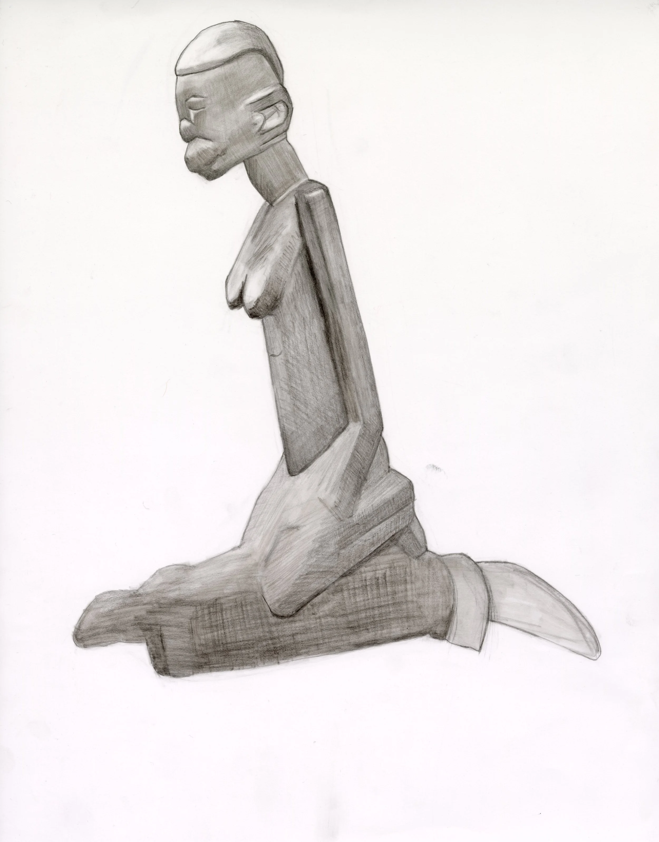 Dogon Figure Study - Graphite Drawi
