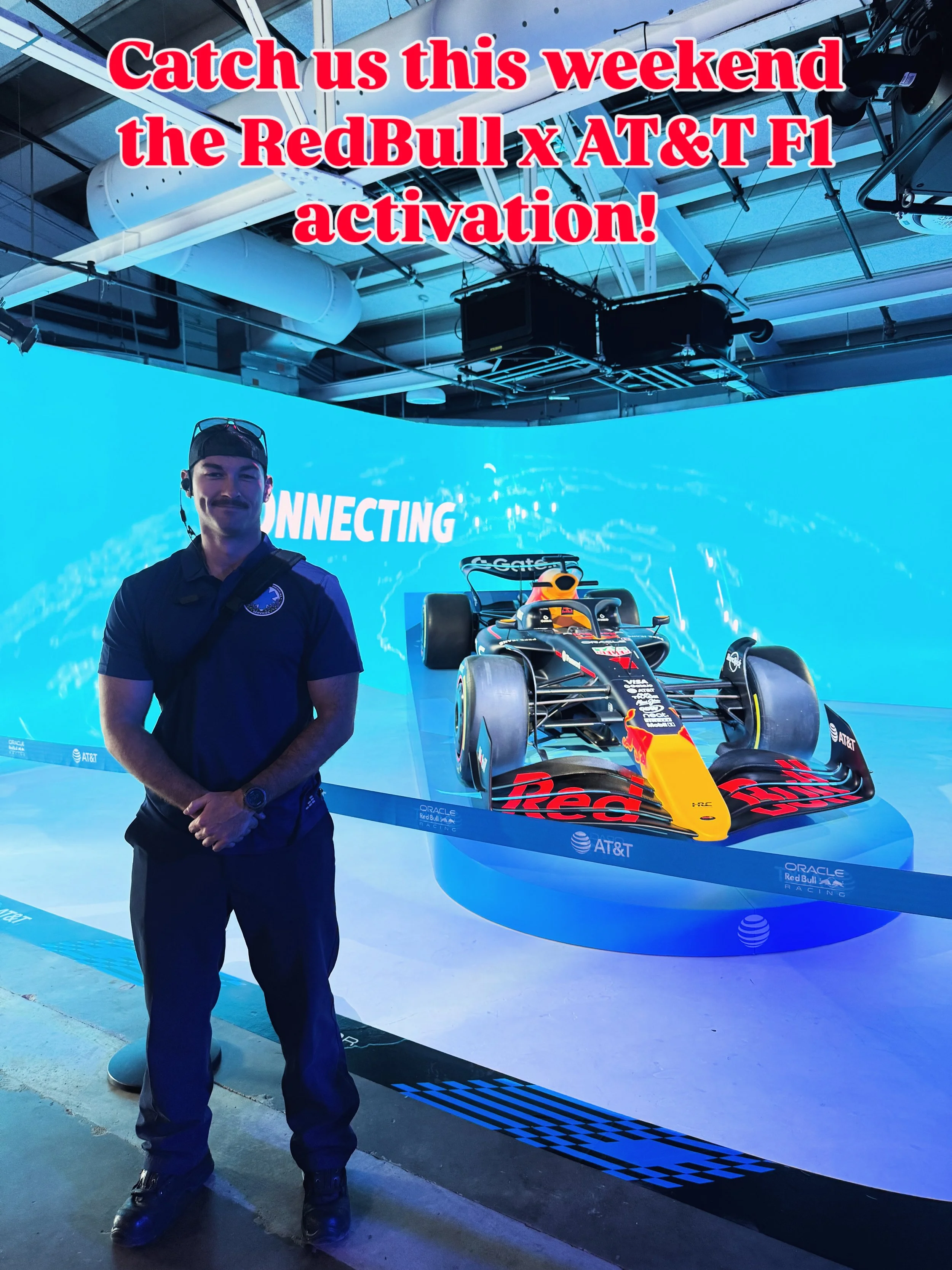 Bluebonnet Medical Services EMT providing event medical standby at Red Bull Formula 1 activation in Austin, Texas