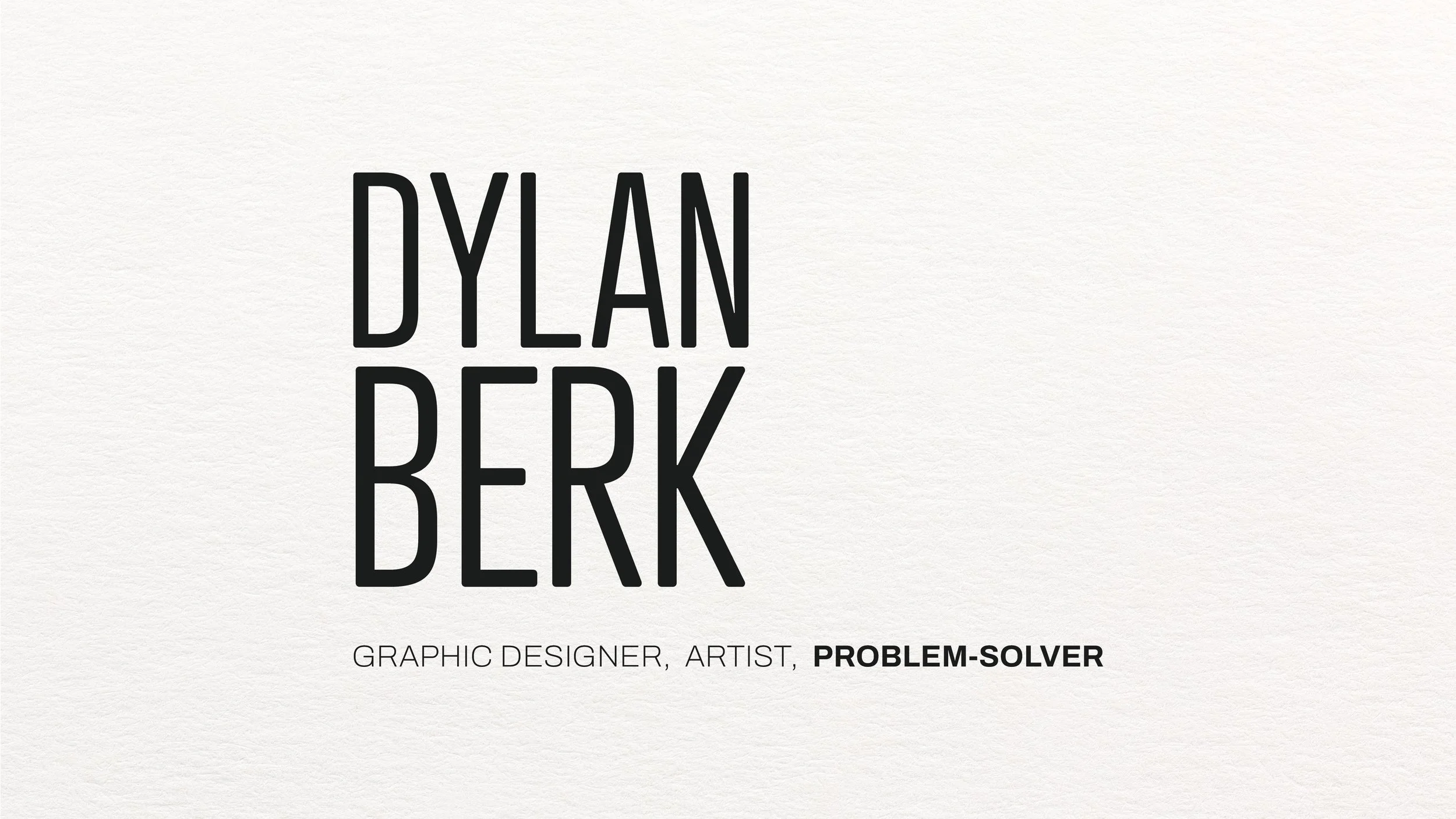 Name card for Deyan Berk, graphic designer, artist, problem-solver.