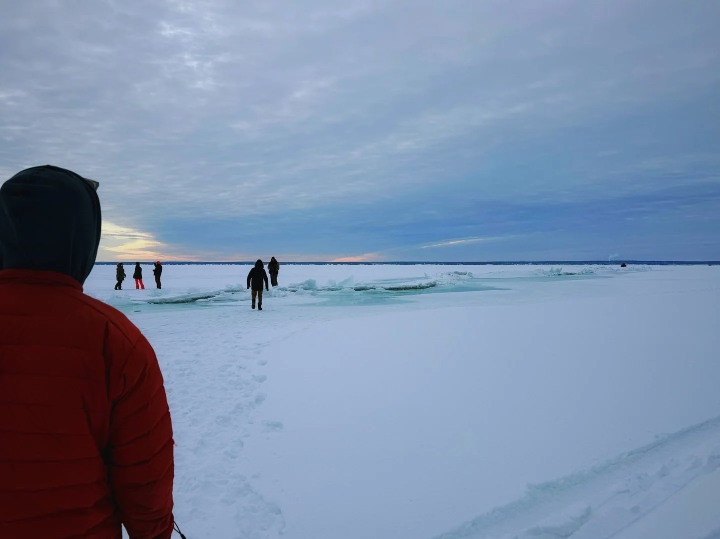 I didn&rsquo;t realize how much I feared falling through ice (like in the movies), until I heard the bellowing CRACK! groan beneath our feet.

Our tour guide assured us it was perfectly normal. Just the sound of the waves crashing against the ice bel