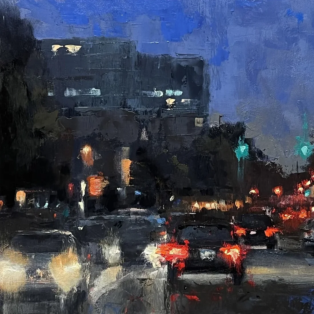 Saturday Night on Walnut Street (9x12)