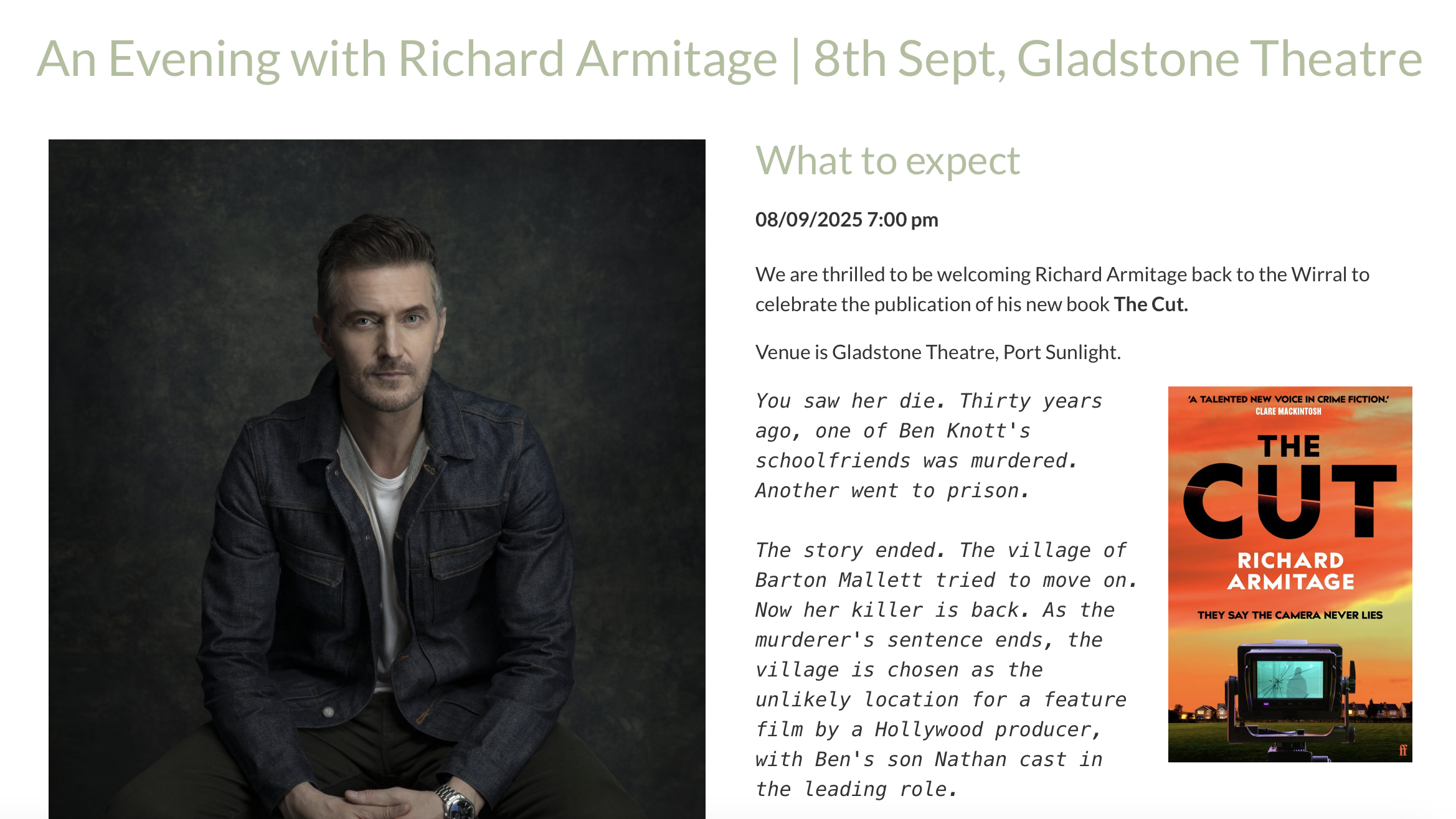 An Evening With Richard Armitage