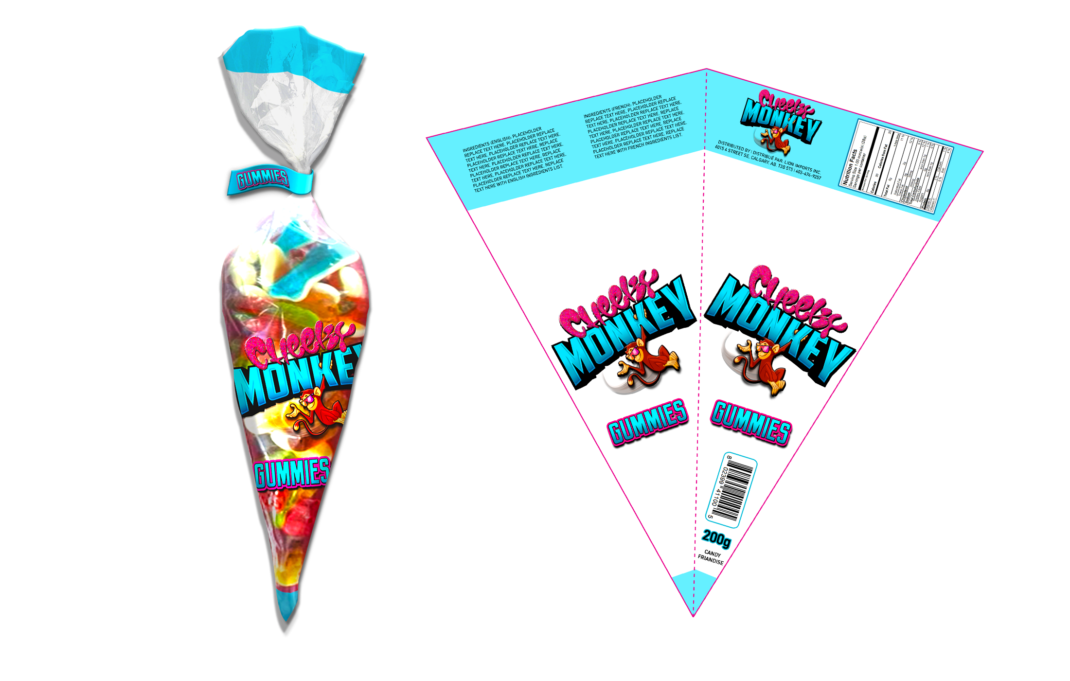 Cheeky Monkey - Cone Package Design (Gummies)