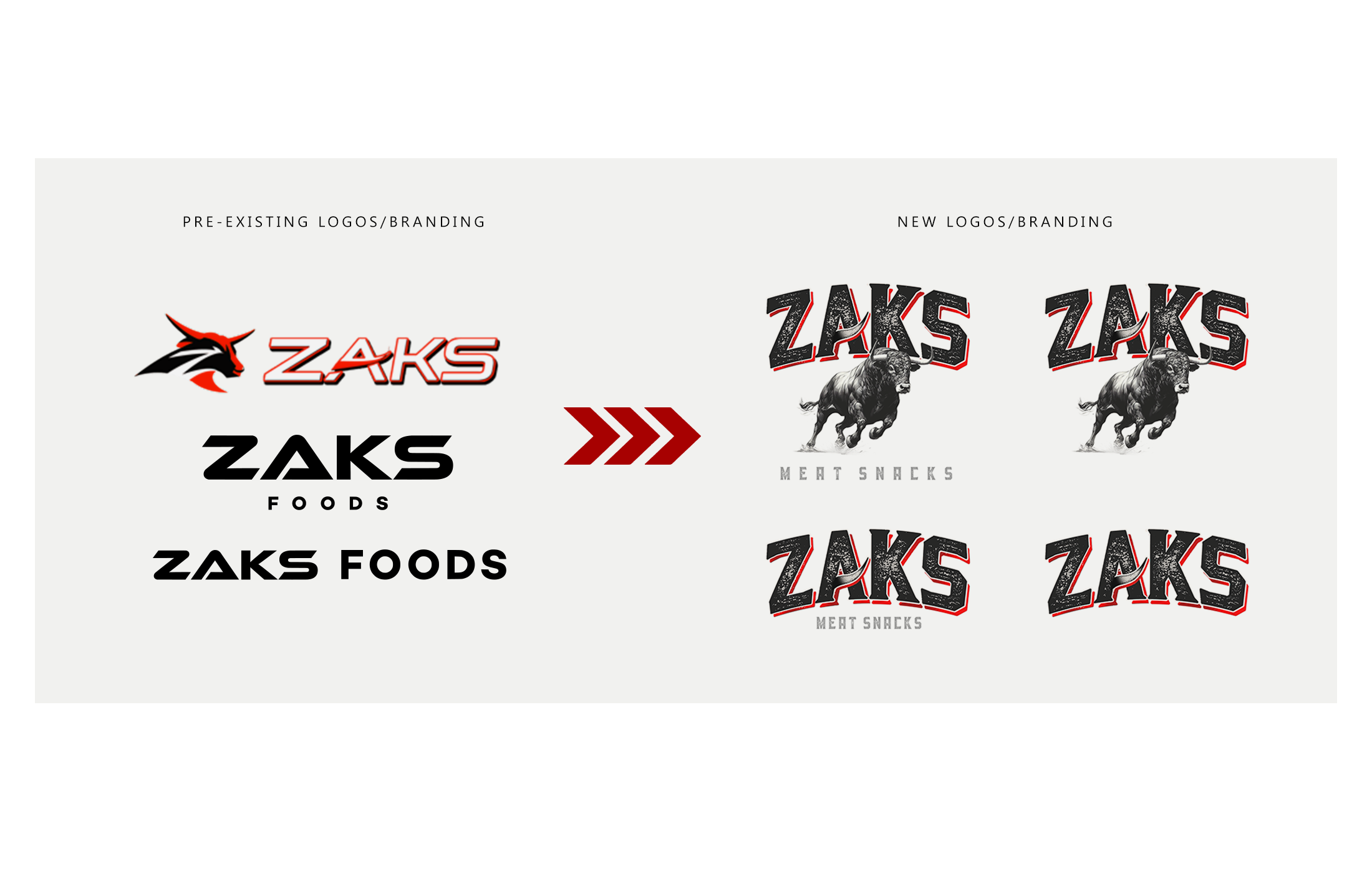 Zaks Beef Jerky Logos - Before / After