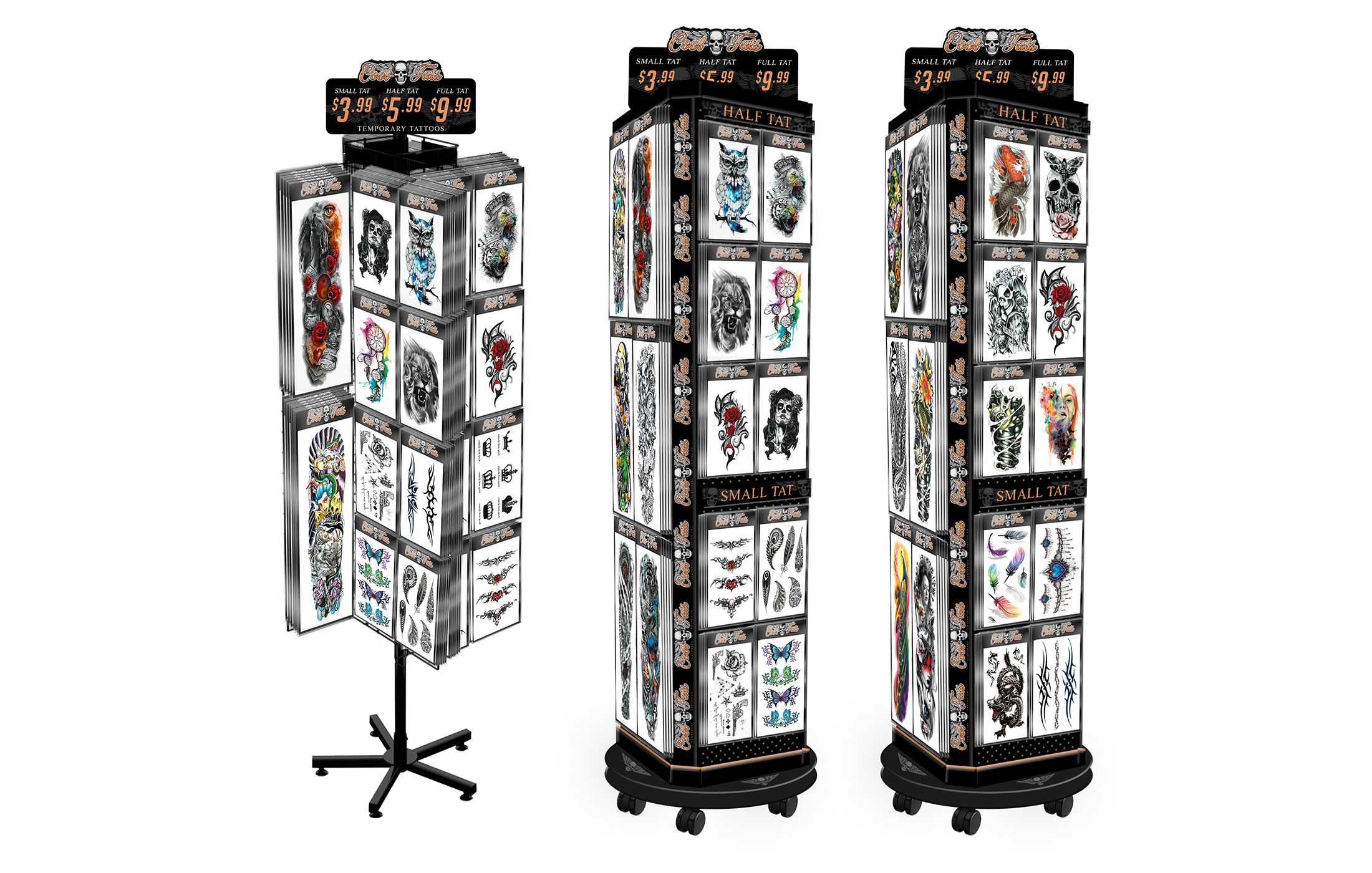 Cool Tats - Various Items Developed (products and displays)