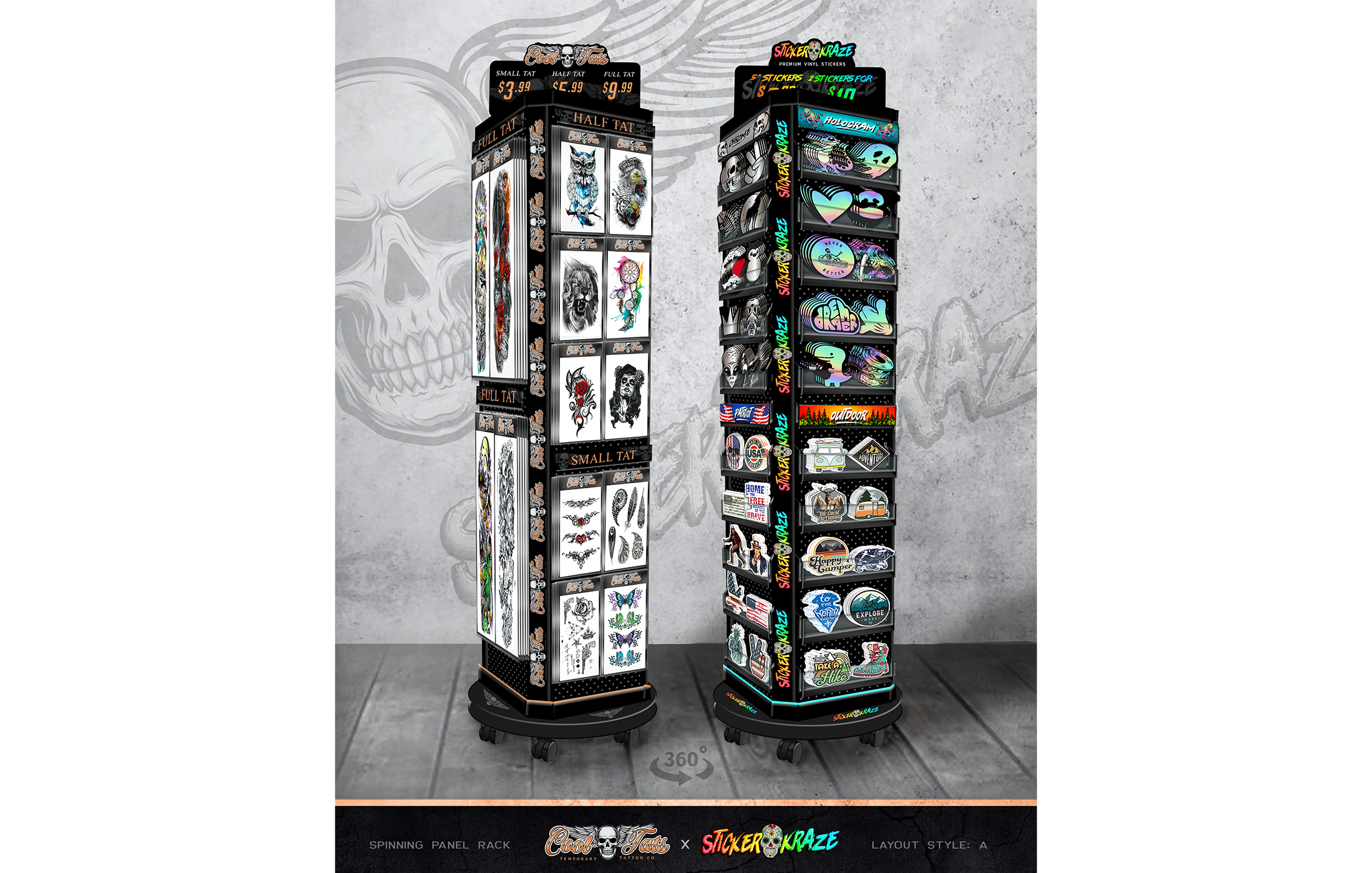 Sticker Kraze - Spinning Floor Display (layout 2)