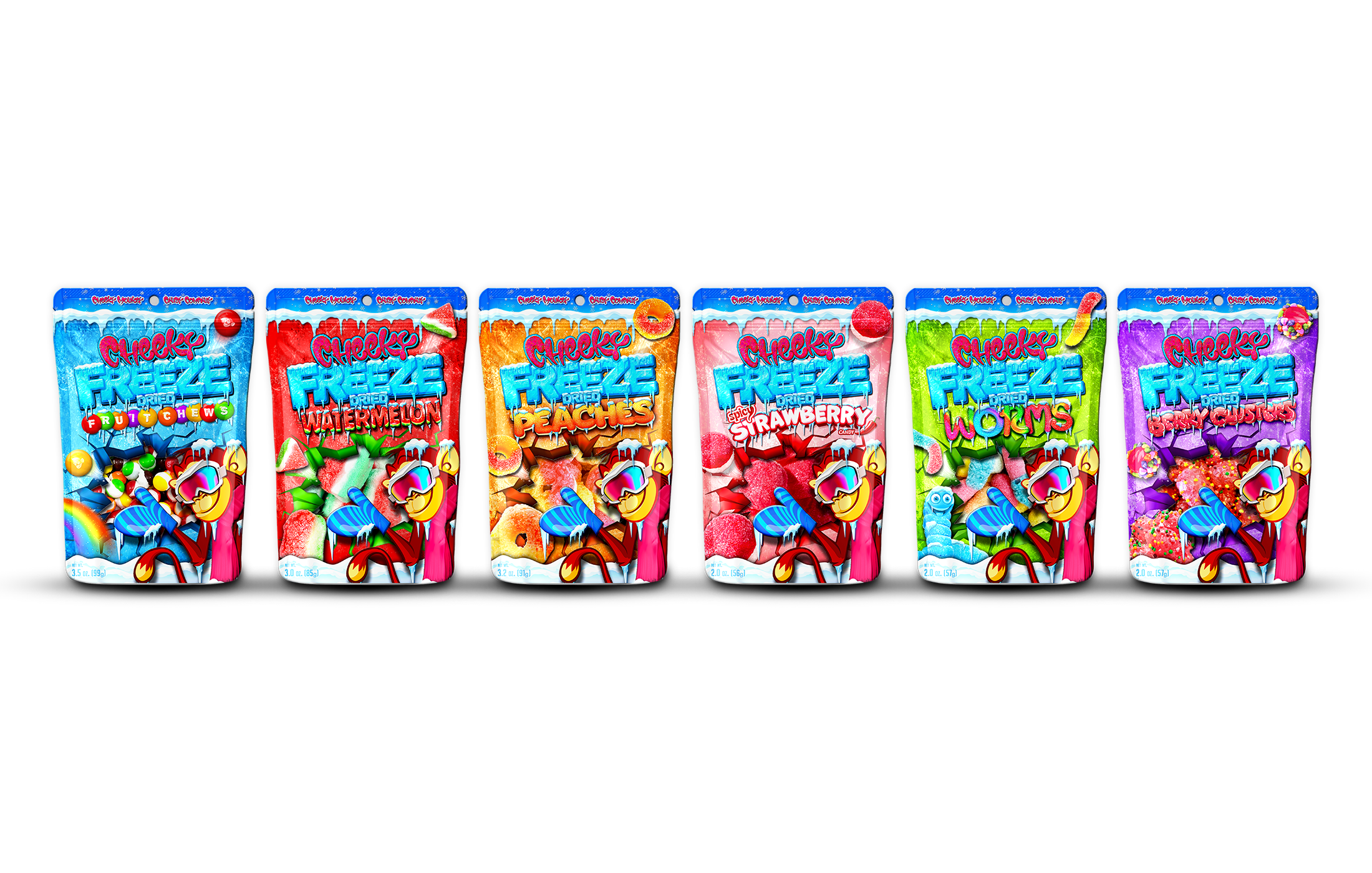 Cheeky Freeze Candy - Bag Lineup