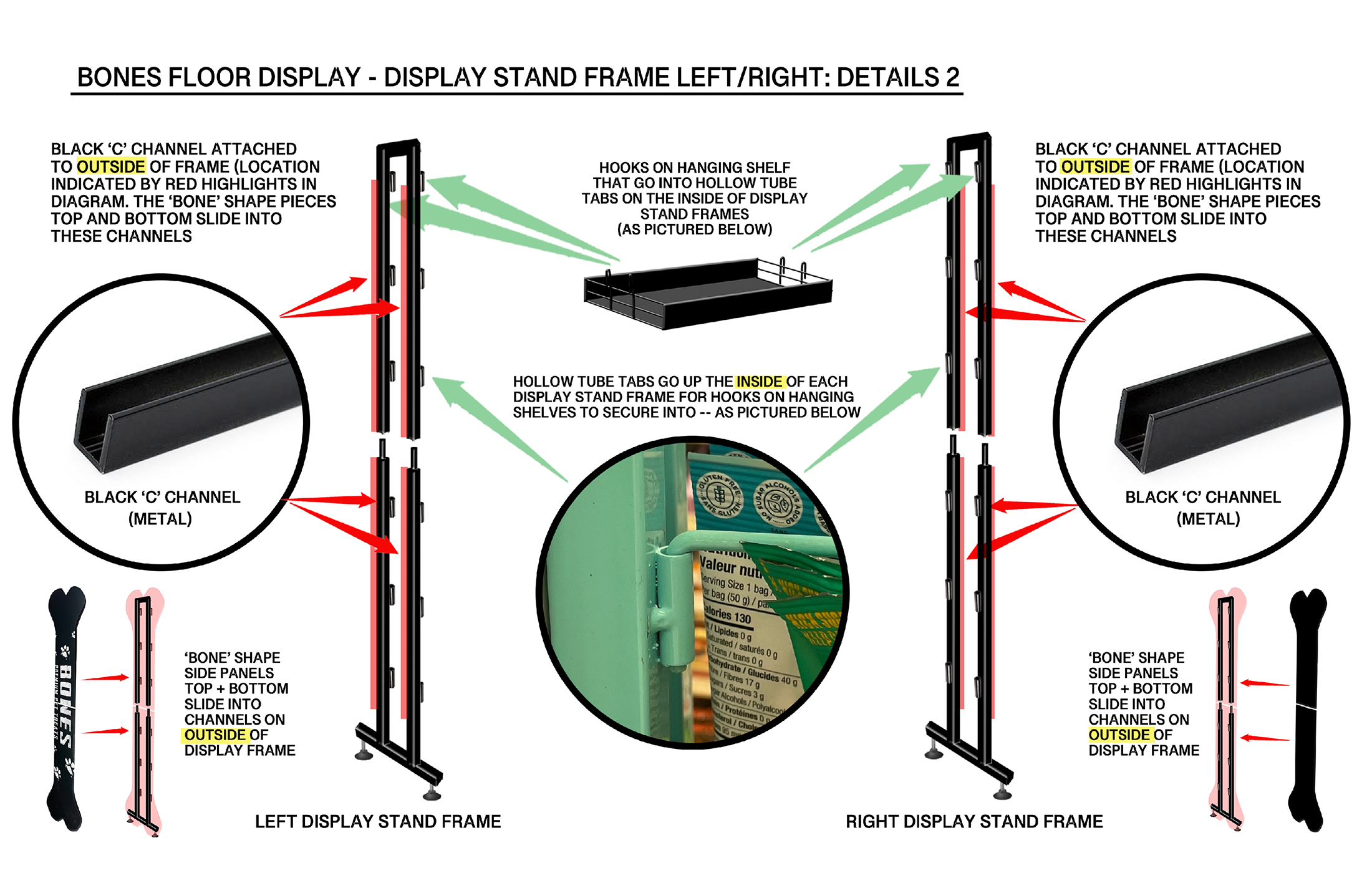Bones Floor Display - Mfg. Instructions Created by Blackhawk