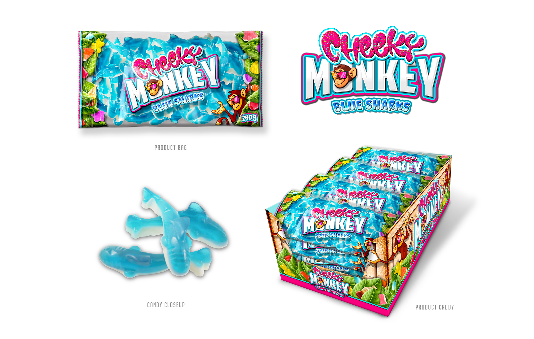 Cheeky Monkey - Blue Sharks