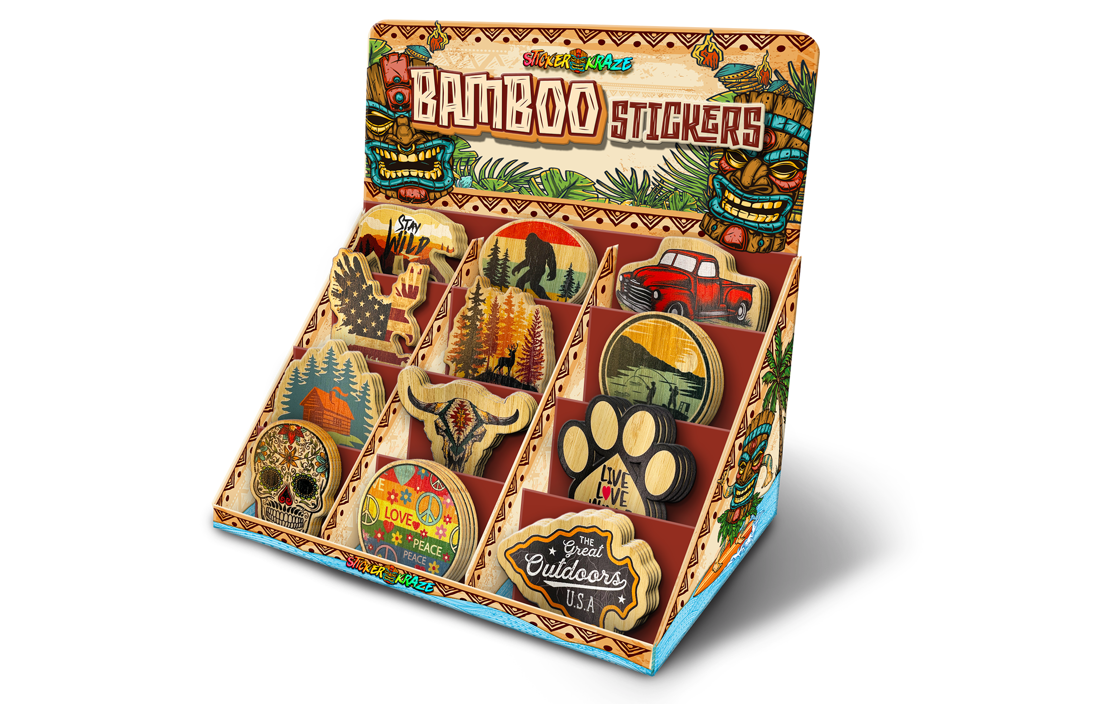 Bamboo Stickers - USA Counter Display (full)