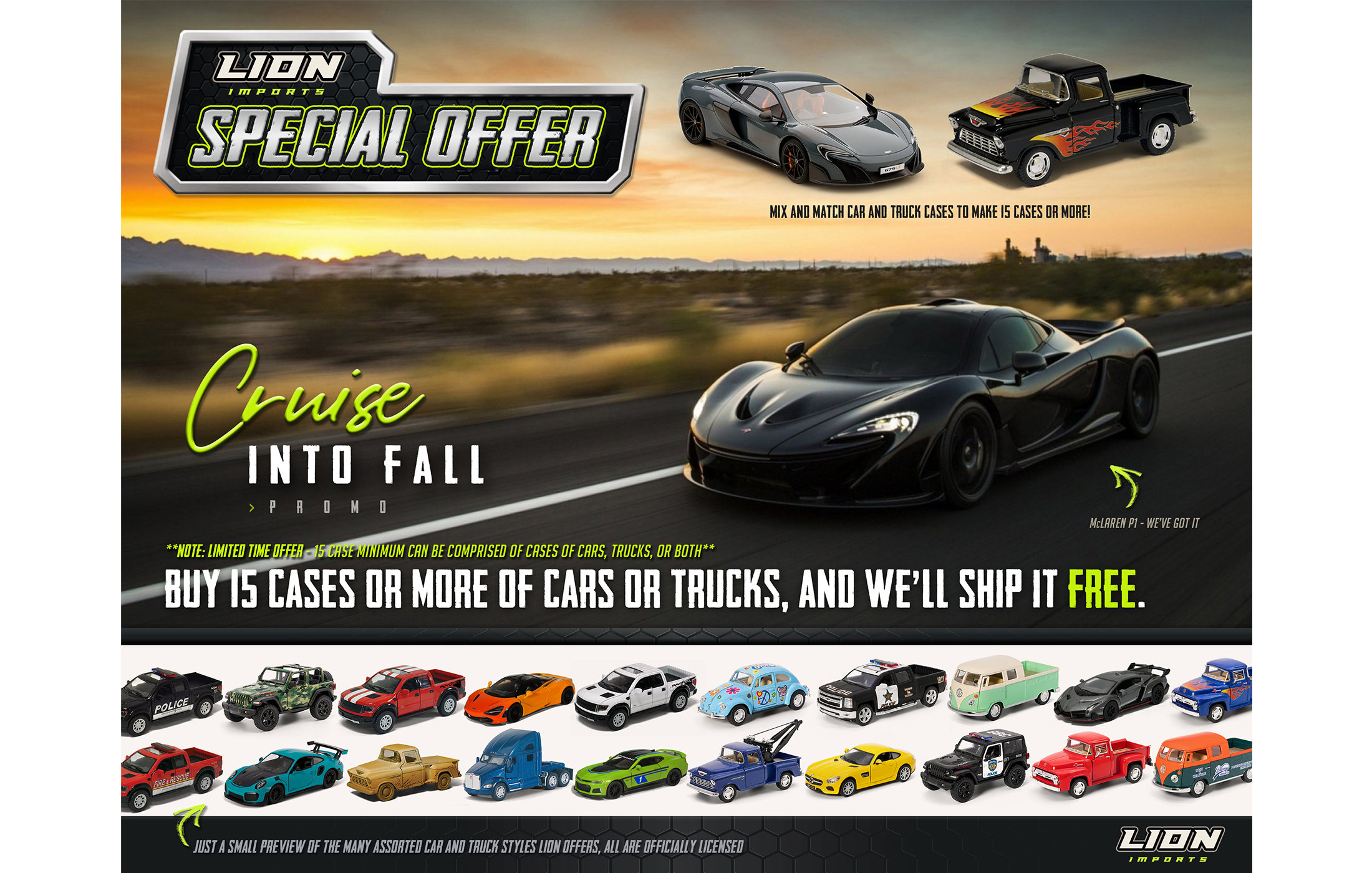 Die Cast Cars - Previous Product Flyer (designed in 2021)