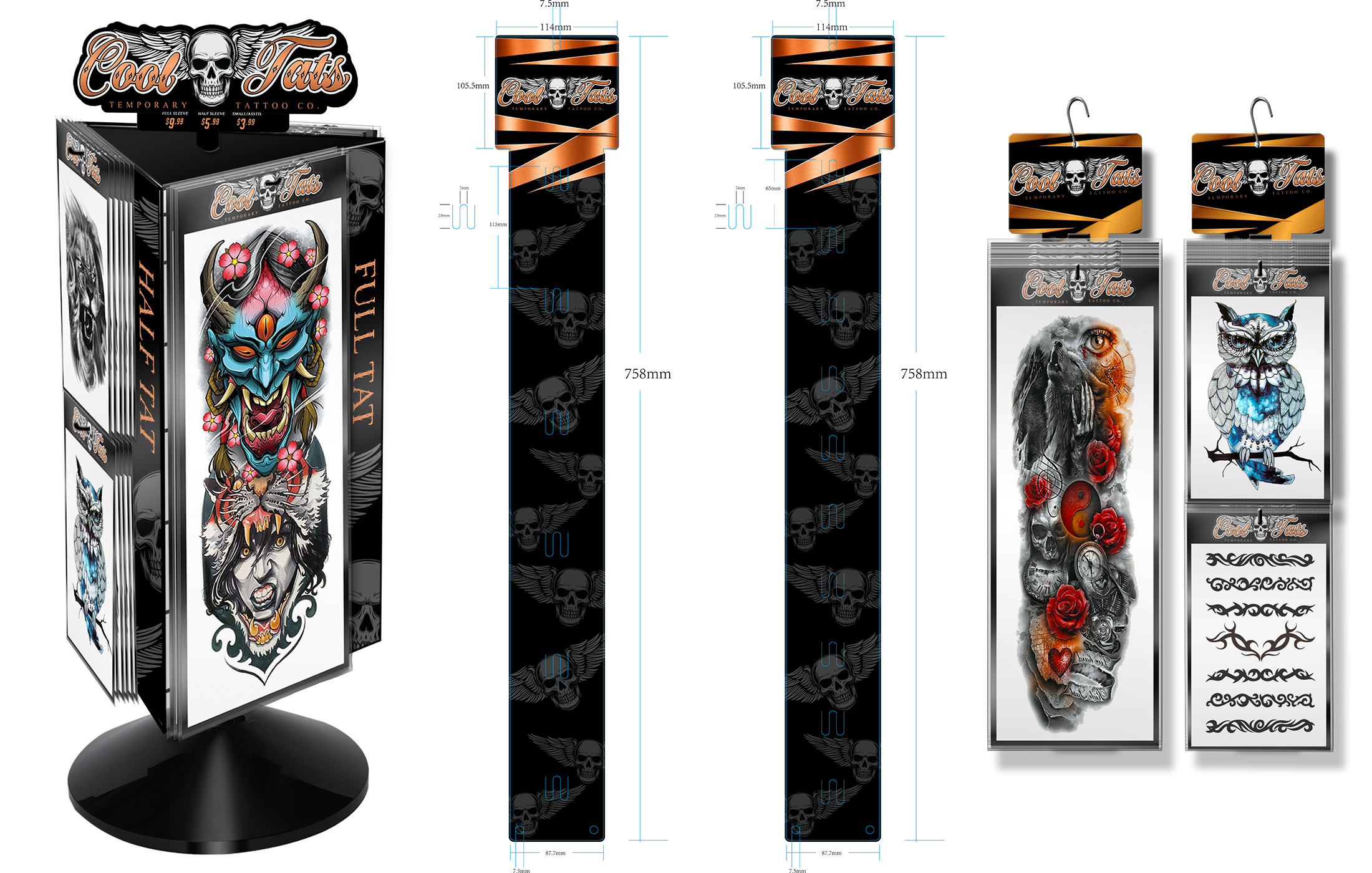 Cool Tats - Various Items Developed (products and displays)