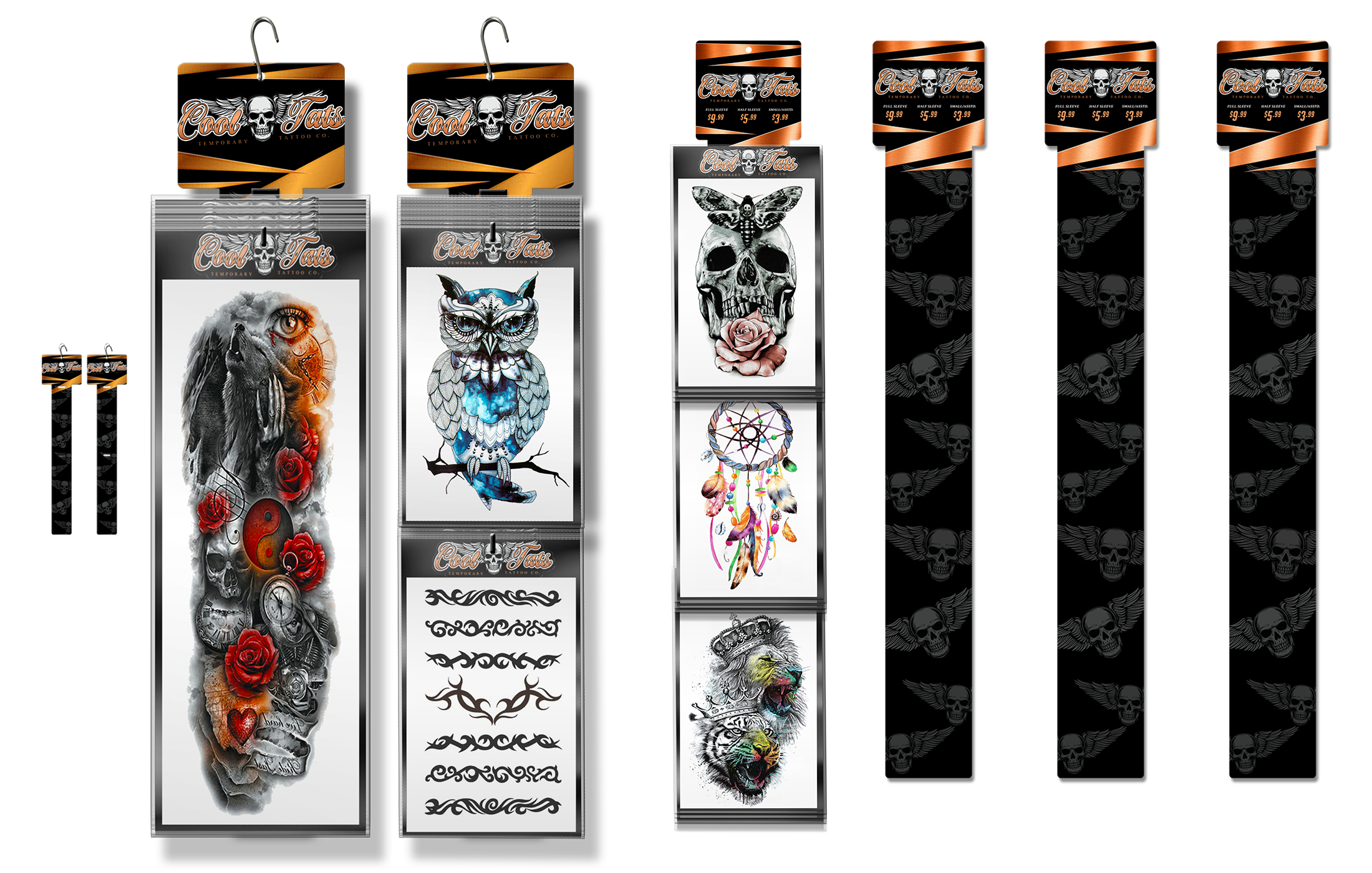 Cool Tats - Various Items Developed (products and displays)