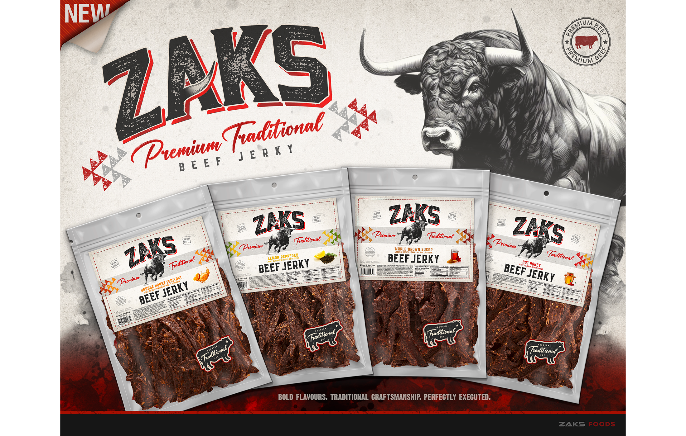 Zaks Beef Jerky - Rebrand Flyer (Canada)