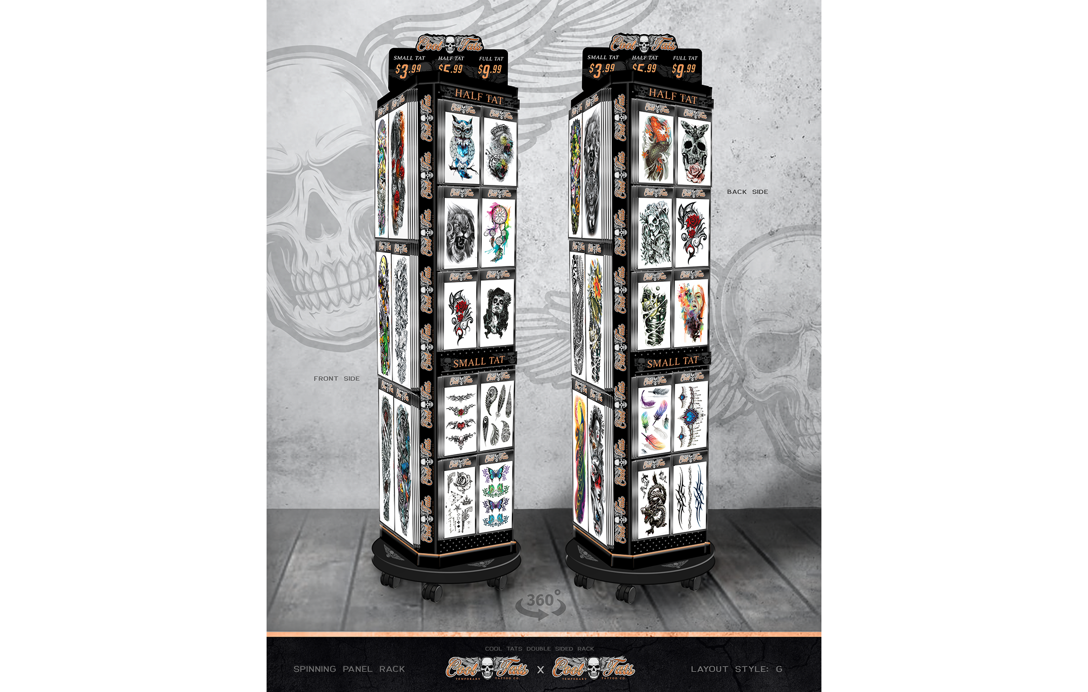 Cool Tats - Spinning Floor Display